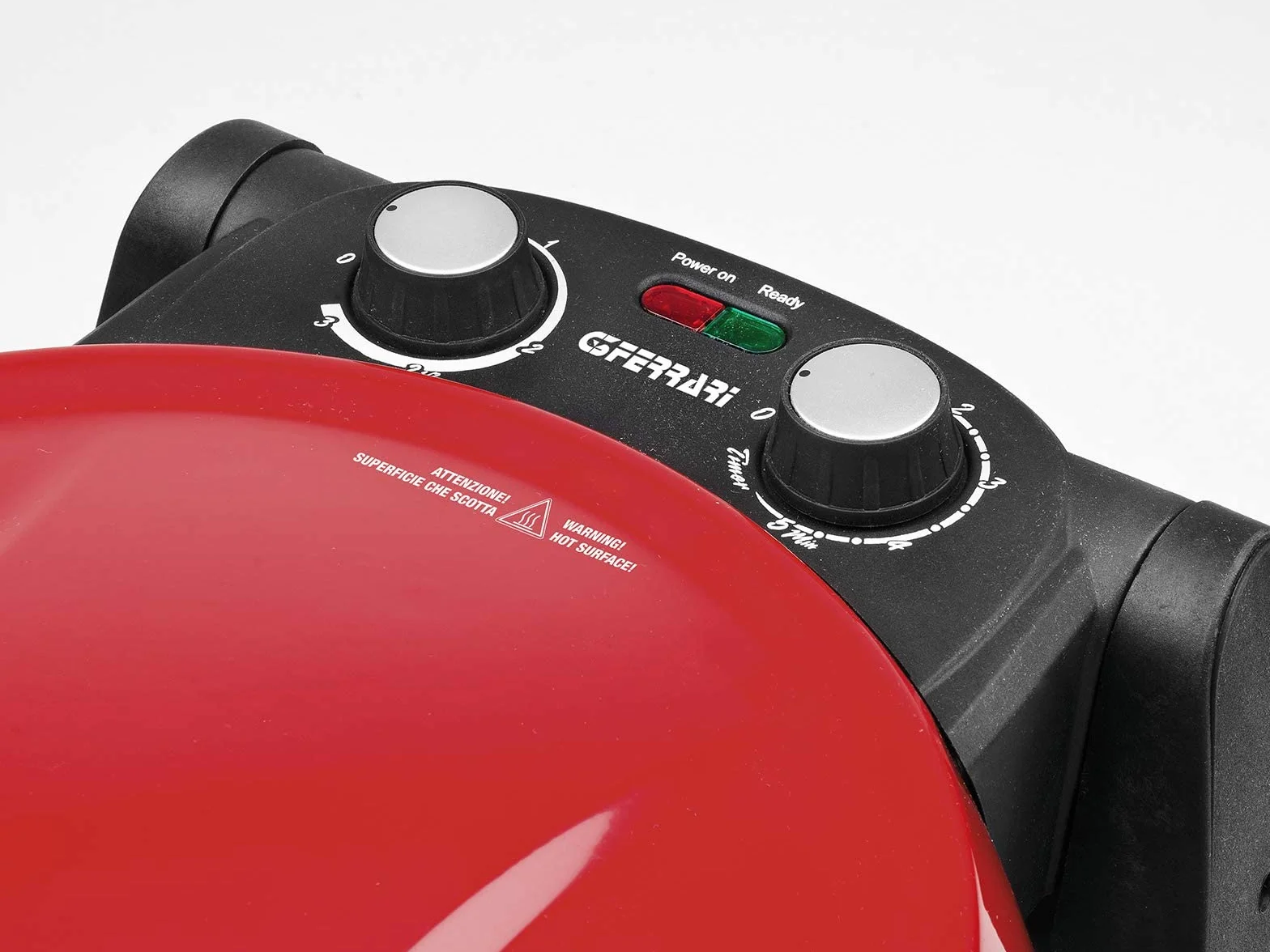G3 Ferrari G10032 Horno Eléctrico para Pizza 400°C Doble Piedra Refractaria 31 cm Acero Inoxidable 1200 W Rojo