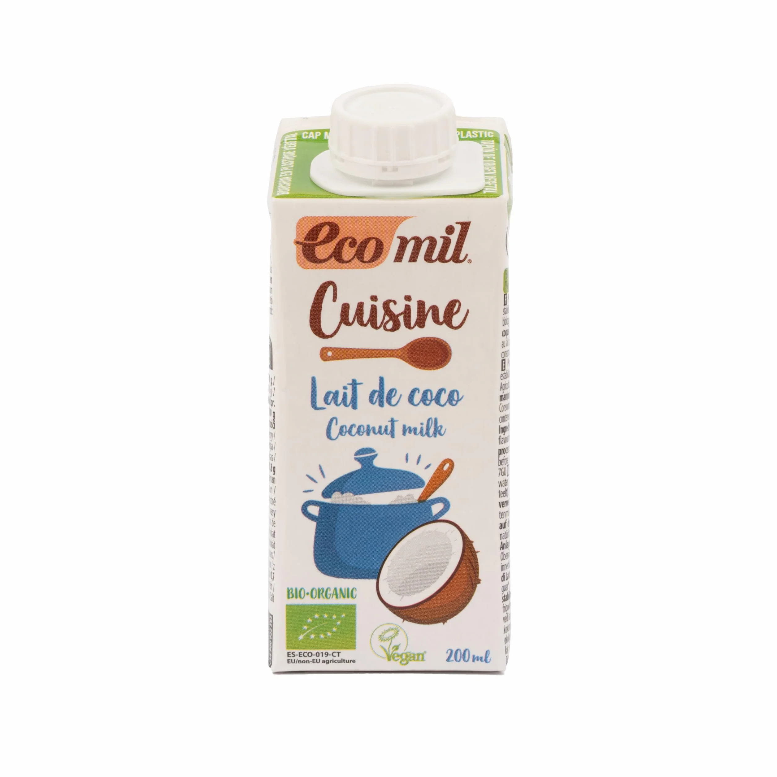 Leche de Coco Cuisine Ecomil 200 ml Preparado culinario