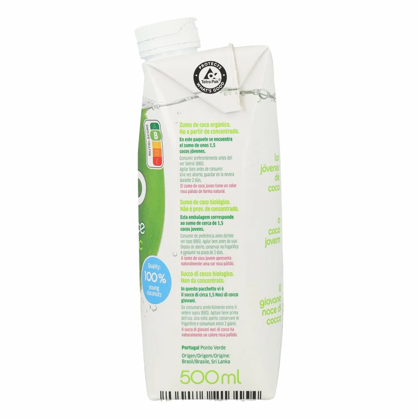Agua de Coco Drink Natural Verde 500 ml