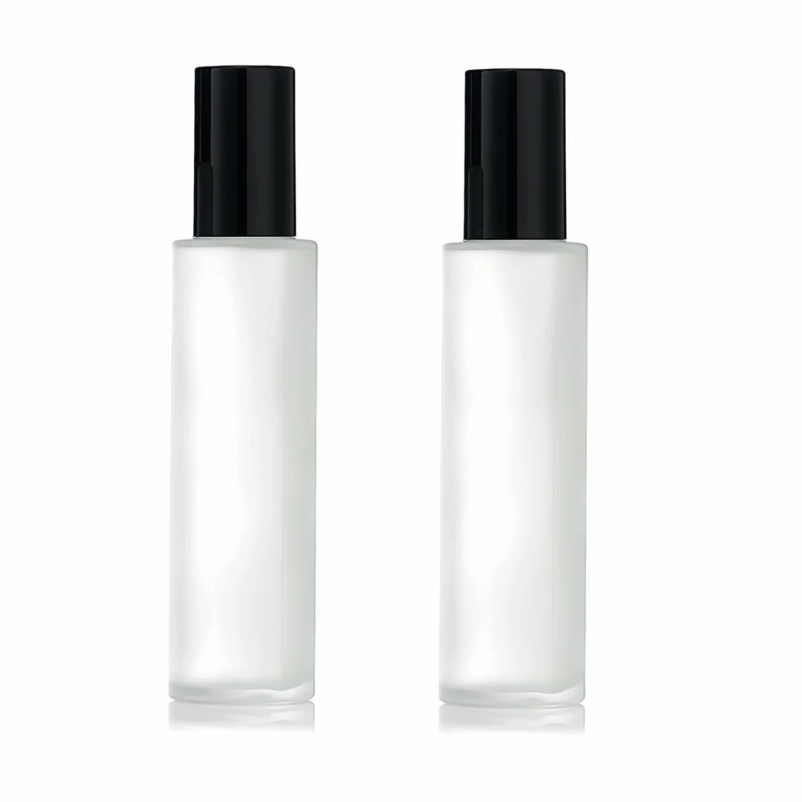 Botellas de viaje de vidrio esmerilado 100 ml a prueba de fugas con bomba negra
