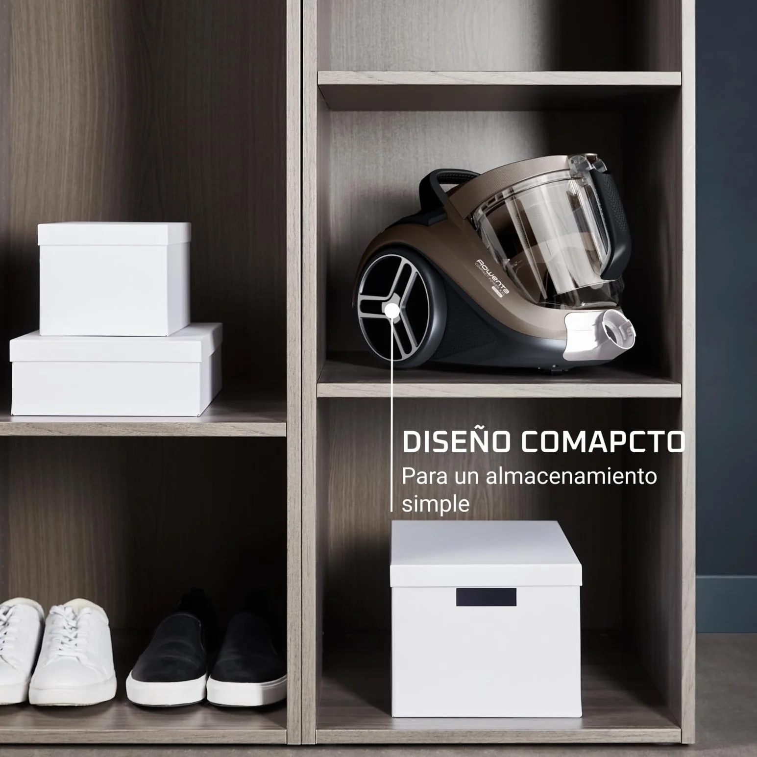 Rowenta Compact Power XXL - Aspiradora sin bolsa, motor de bajo consumo, 900 W, filtración ciclónica avanzada de 3 niveles, depósito de suciedad extragrande de 2,5 L, compacta, animal care, RO4B50
