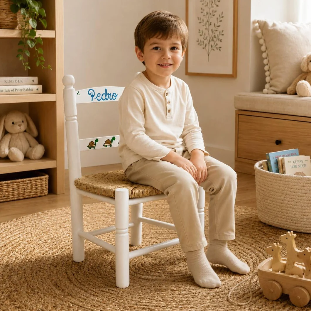 Silla Infantil Personalizada 6 Colores 34X30X60 (Blanco)