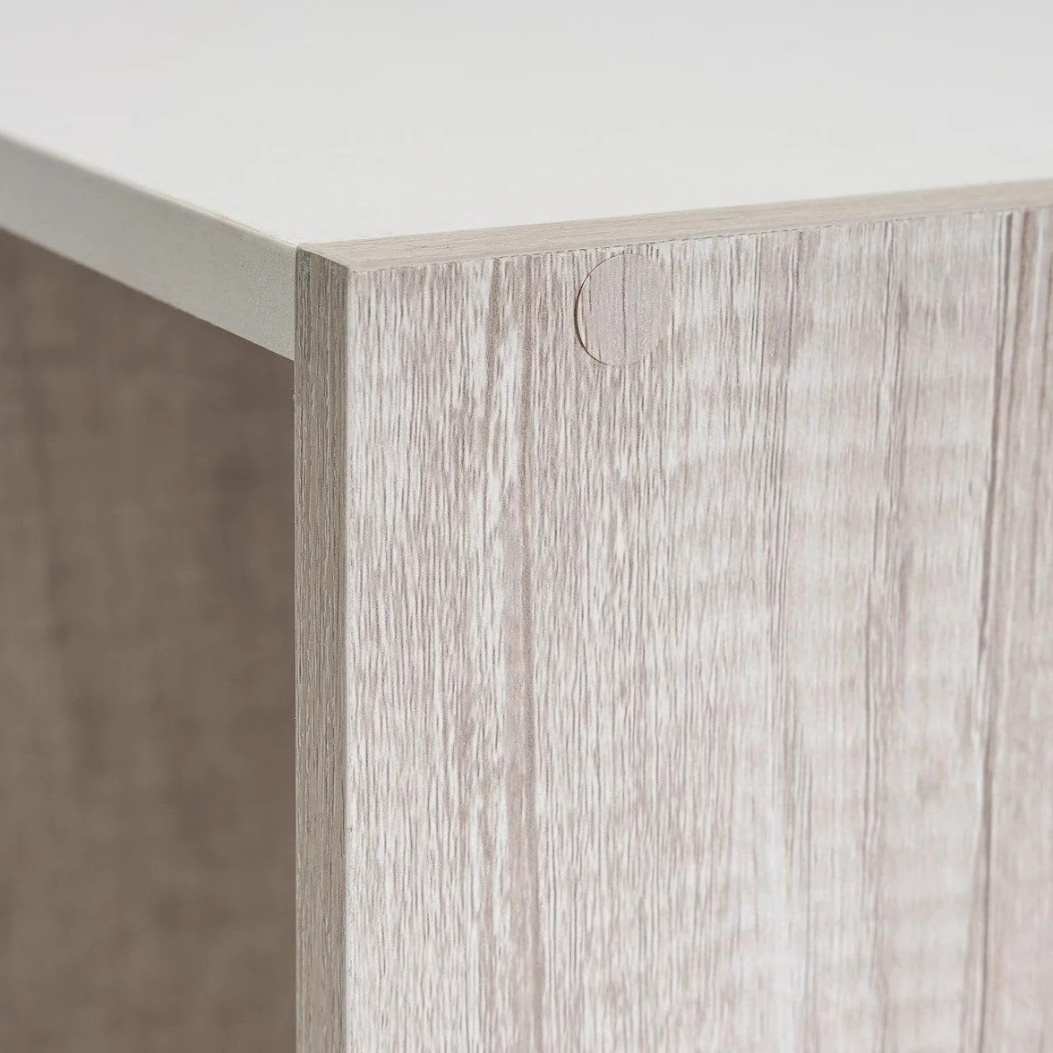 Estantería librería Cubo de 4 Huecos y 2 Niveles Madera Beige y Blanca 62x60x29 cm Mueble para Salón Oficina