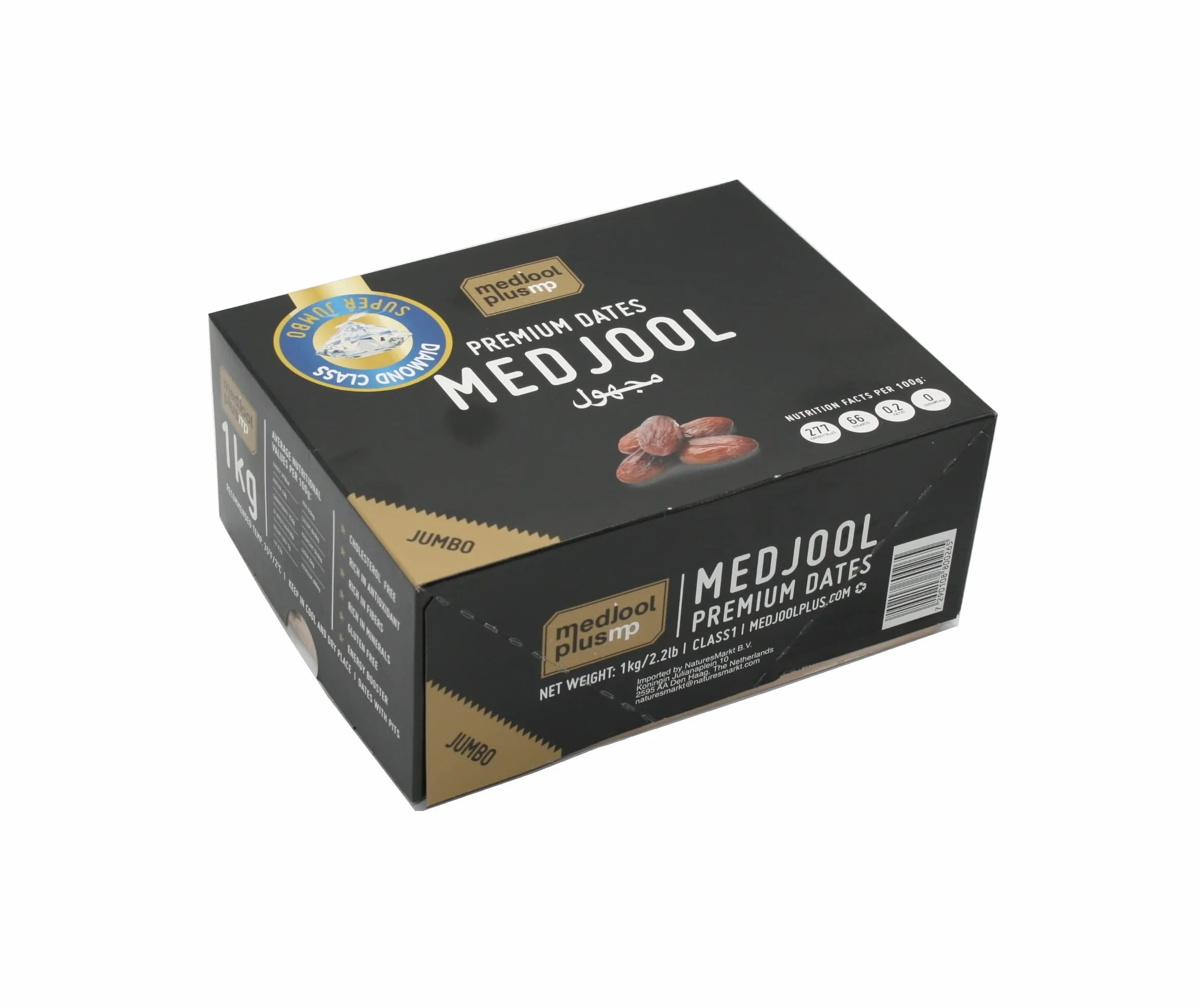 Dátiles Medjool Premium Super Jumbo 1kg Naturales con Hueso