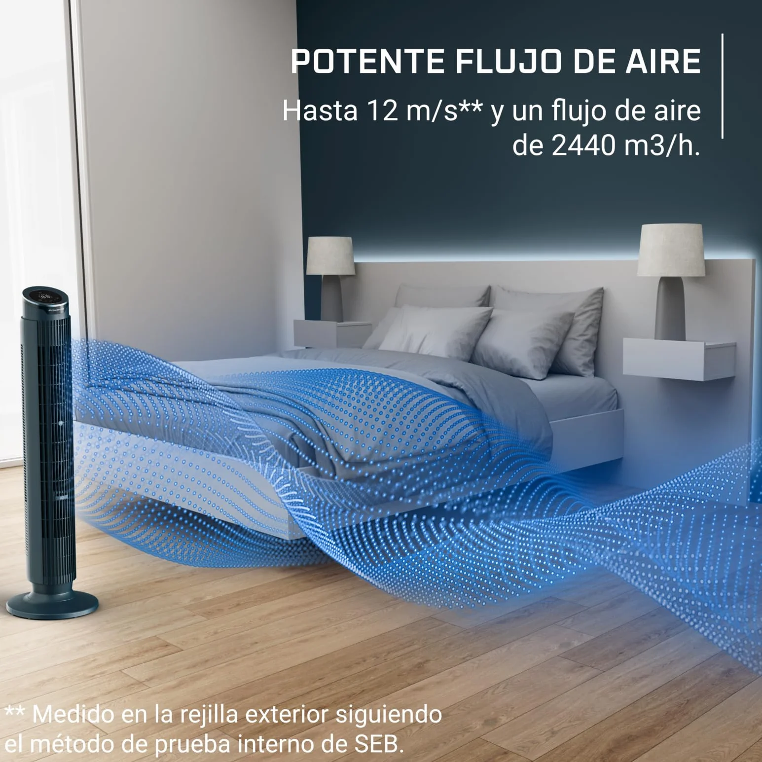 Rowenta Eole Silence Force Ventilador de torre 12 velocidades 5 modos Difusor de aroma integrado Temporizador 12h