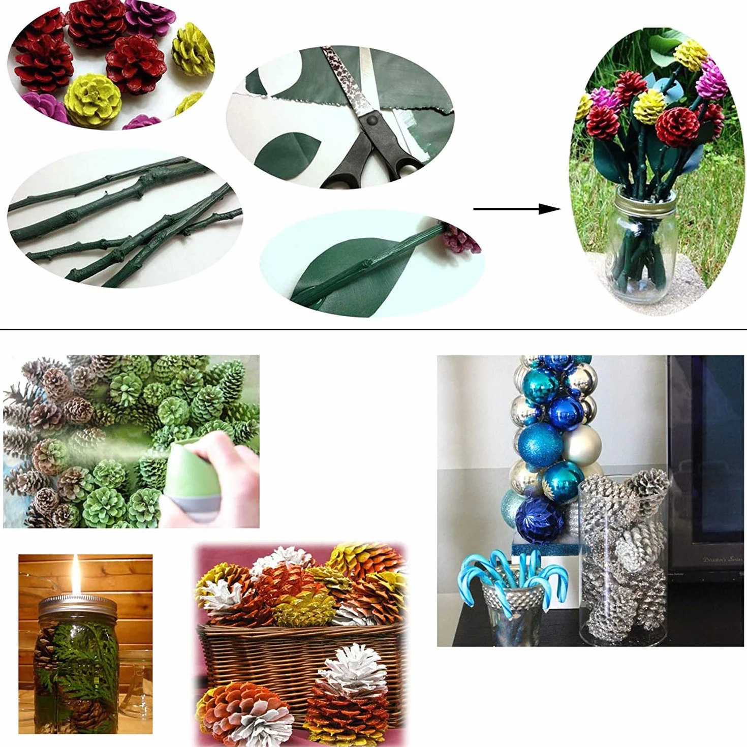 POFET 30 Piezas Piñas navideño,Mini Conos de Pino Naturales de Acción de Gracias para el hogar Manualidades de Bricolaje Árbol de Navidad Decoración de otoño Invierno (1-2 cm)
