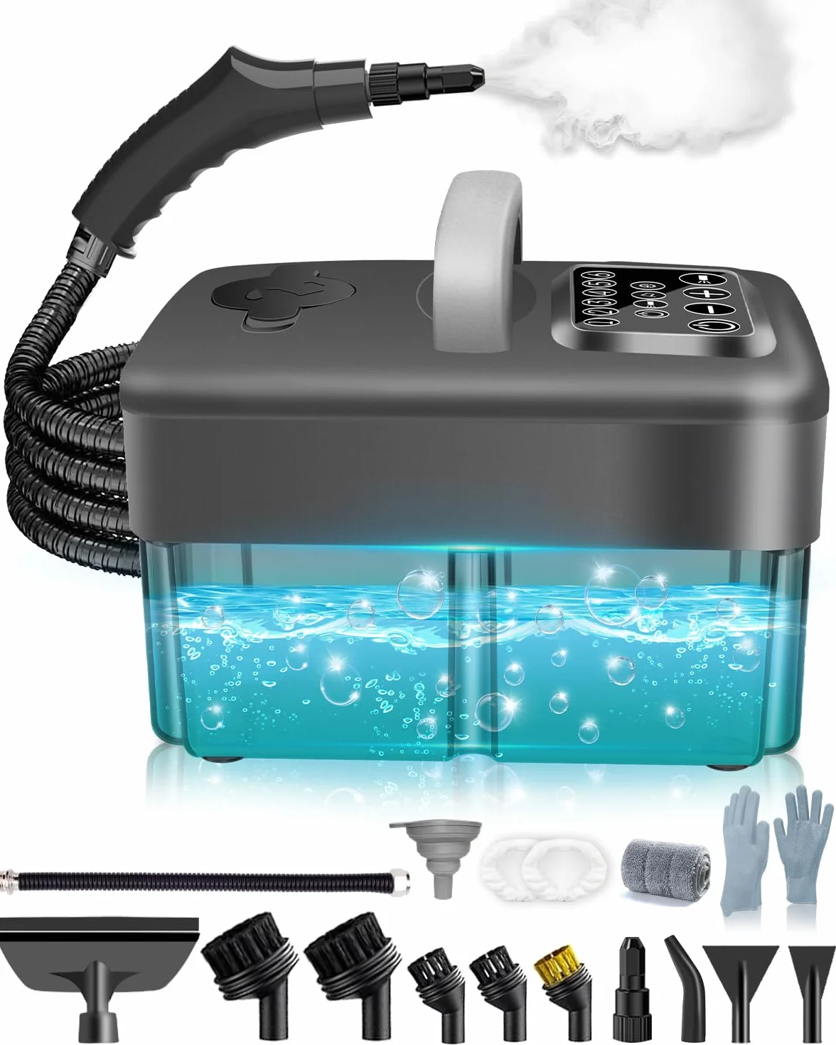 Upgrade Vaporeta 2500W 6 Niveles Ajustables 1,6L 120°C 15s 10 Accesorios Gris