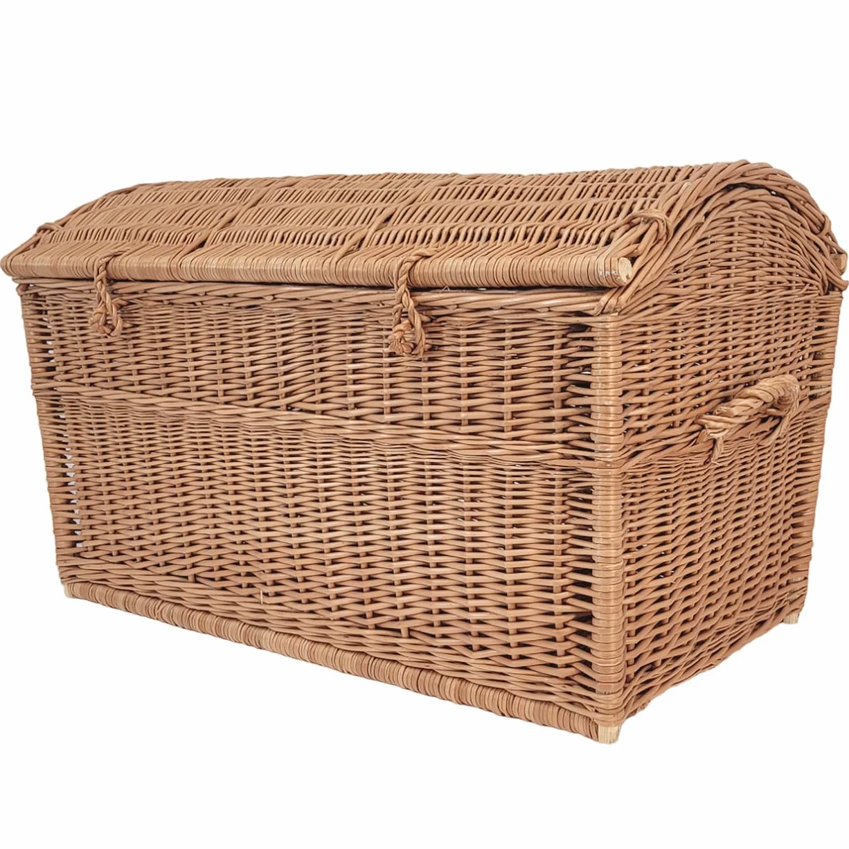 Baúl de mimbre XL pirata para juguetes, libros, lino, cesta hecha a mano y natural, 80 cm