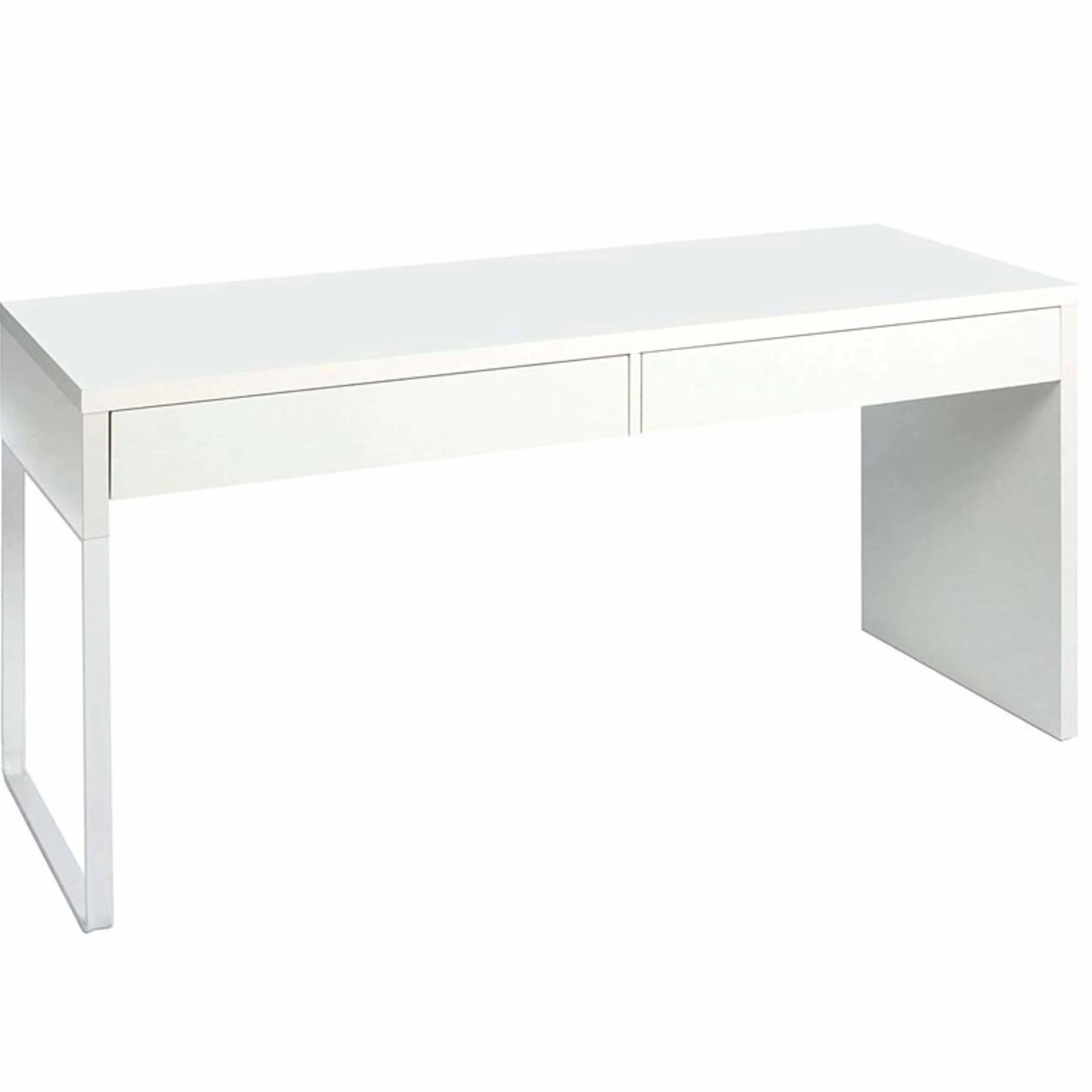 Habitdesign Mesa Escritorio con 2 Cajones, Modelo Touch, Blanco, 138x50x75 cm