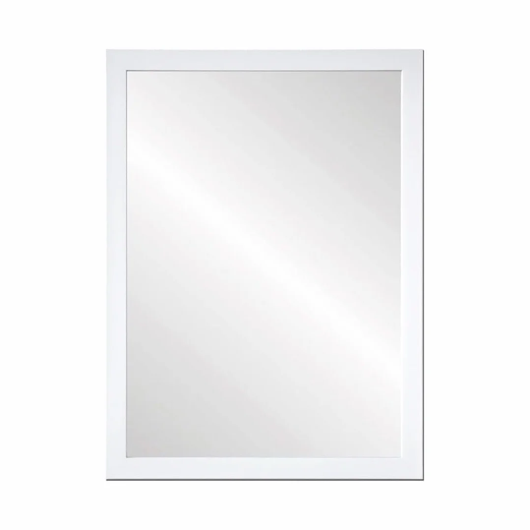 LOLAhome - Espejo de Pared Rectangular con Marco Blanco de plástico para recibidor. Diseño Funcional y Duradero Que aporta Estilo y Visibilidad a Cualquier habitación. Medidas 76x56 cm.
