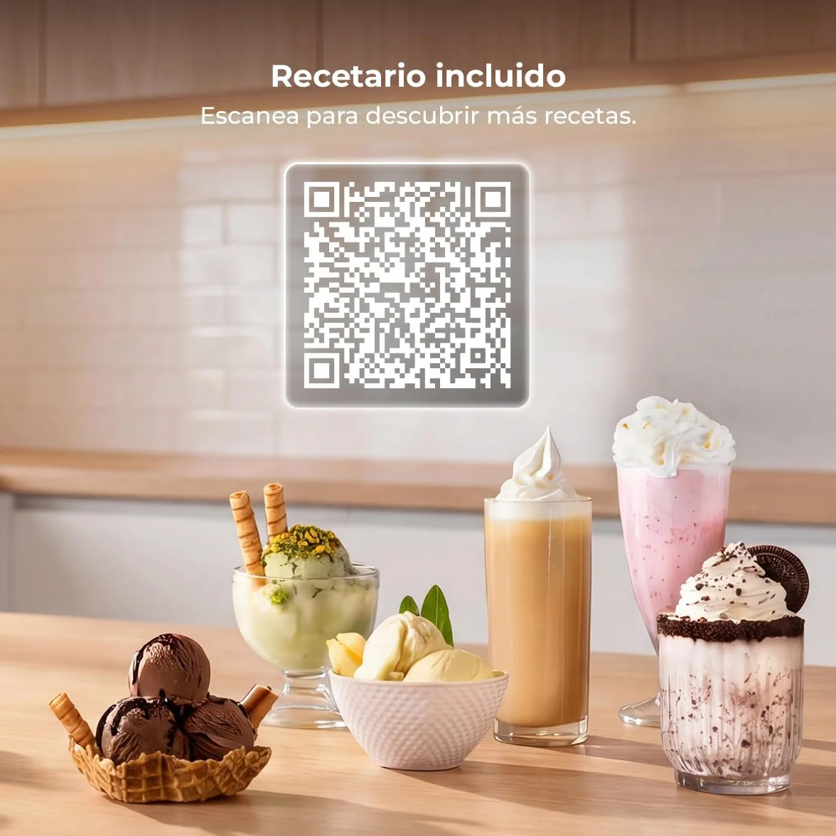 Cecotec Heladera Multifunción Capacidad 2,1L, 3 Tarrinas, Gelatec 2100. 500W, 11 Programas de Helado y Bebidas Granizadas, Tecnología CreamOn y Re-spin, Pantalla Táctil, Incluye Recetario Digital
