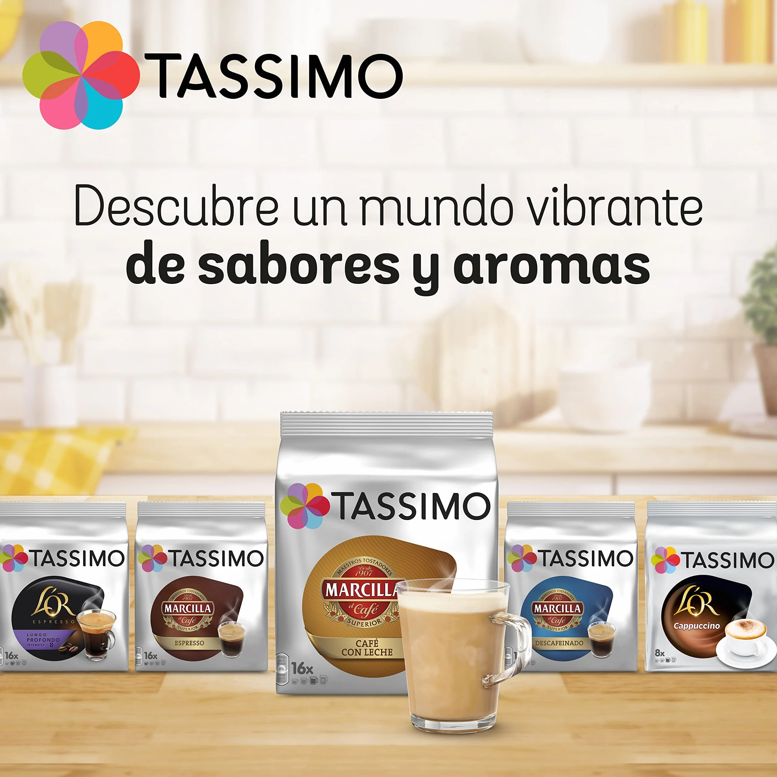 Marcilla Cápsulas de Café Con Leche 80 Cápsulas Compatibles Tassimo