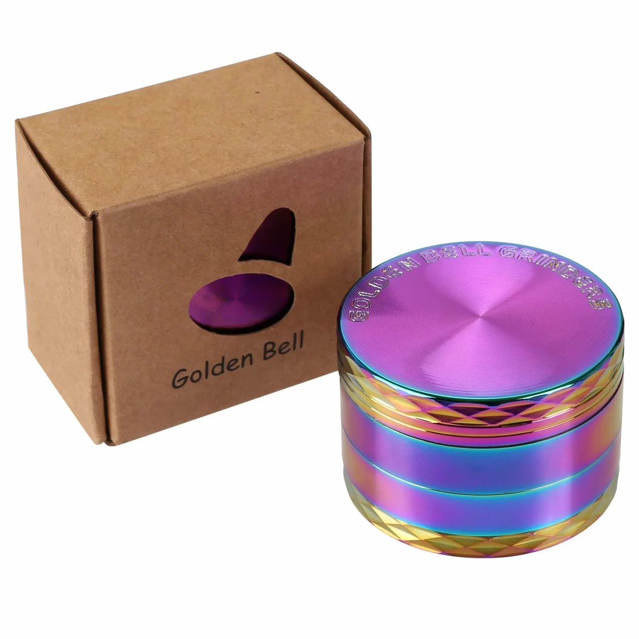 LIHAO Grinder Moledor de Especias Molinillo de Especias Metálico 50mm 4 pisos Duradero Aleación de Zinc (Multicolor con Pliegue)
