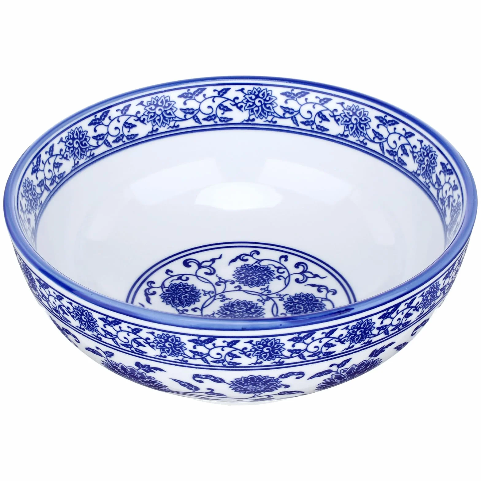 Ciieeo Tazón de Cerámica Azul para Cocina Casera, Adecuado para Sopas y Ensaladas, Diseño Tradicional Chino, Resistente y Versátil para Uso en Restaurantes
