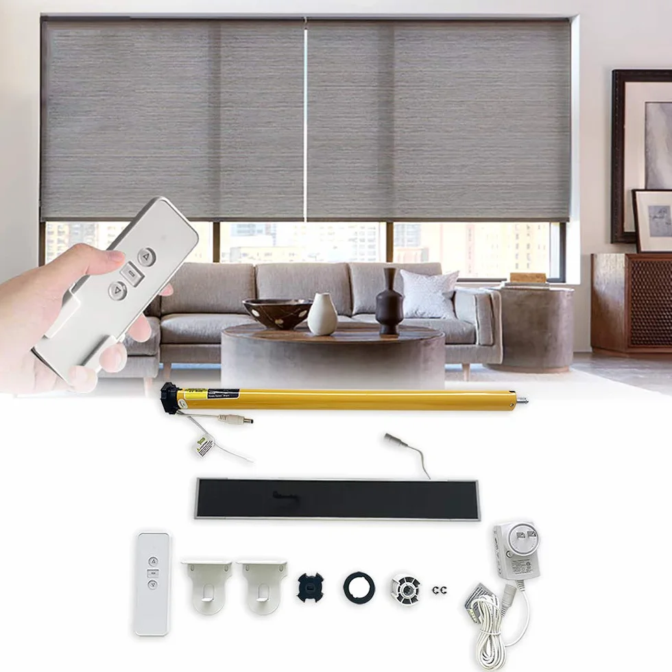 Olide Smart - Kit de motor tubular de cortina enrollable AM25 (con cargador de panel solar)