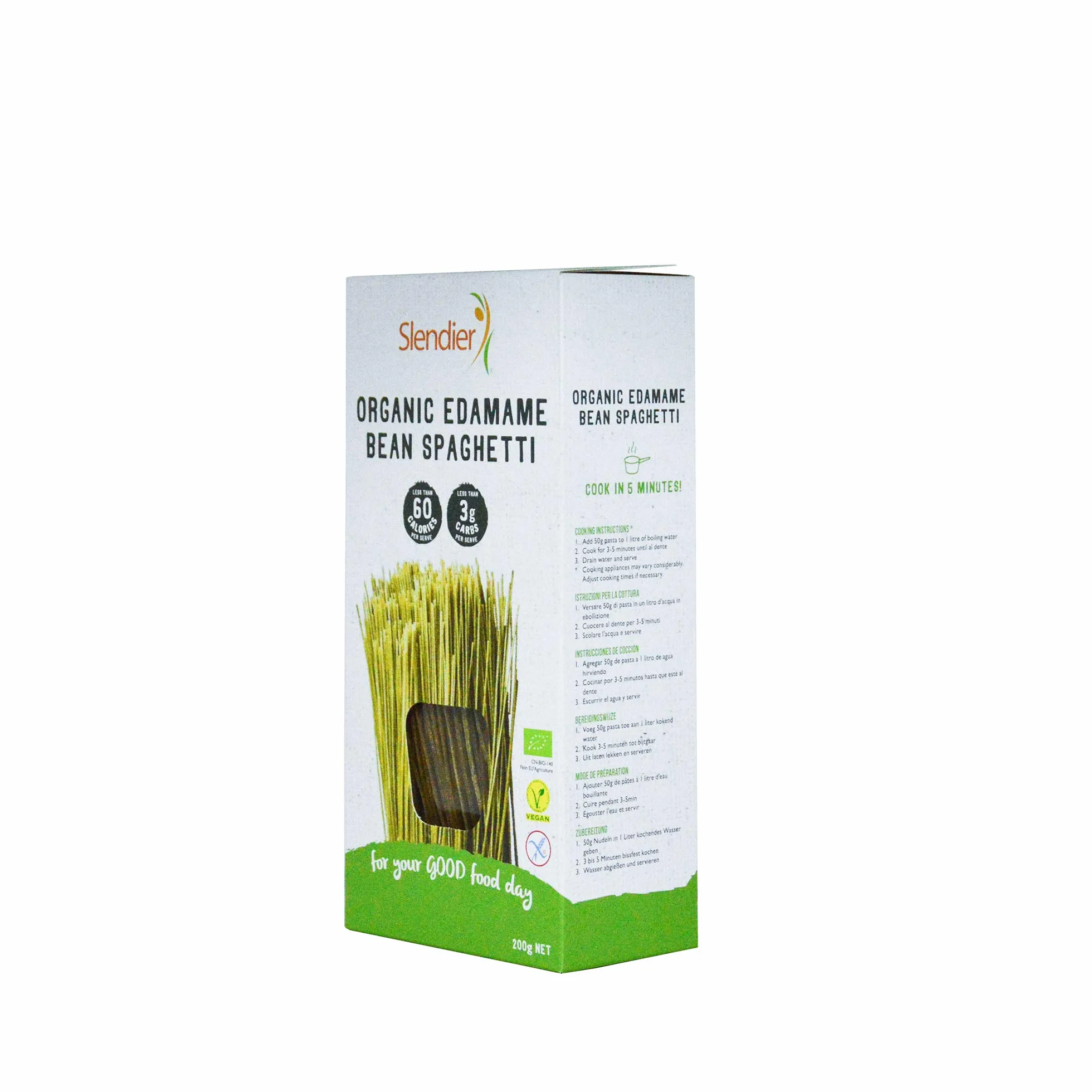 Slendier Espagueti de edamame orgánico 200g