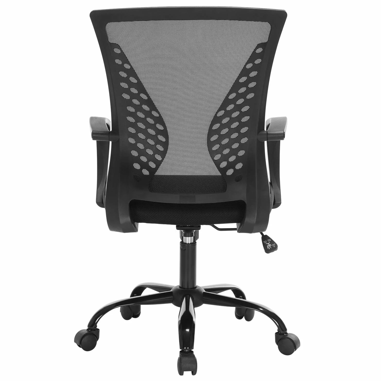 SONGMICS Silla Giratoria Oficina Regulable Altura Respaldo Malla Transpirable Carga Máx 120 kg Negro OBN22BK 58x60,5x(96-104) cm