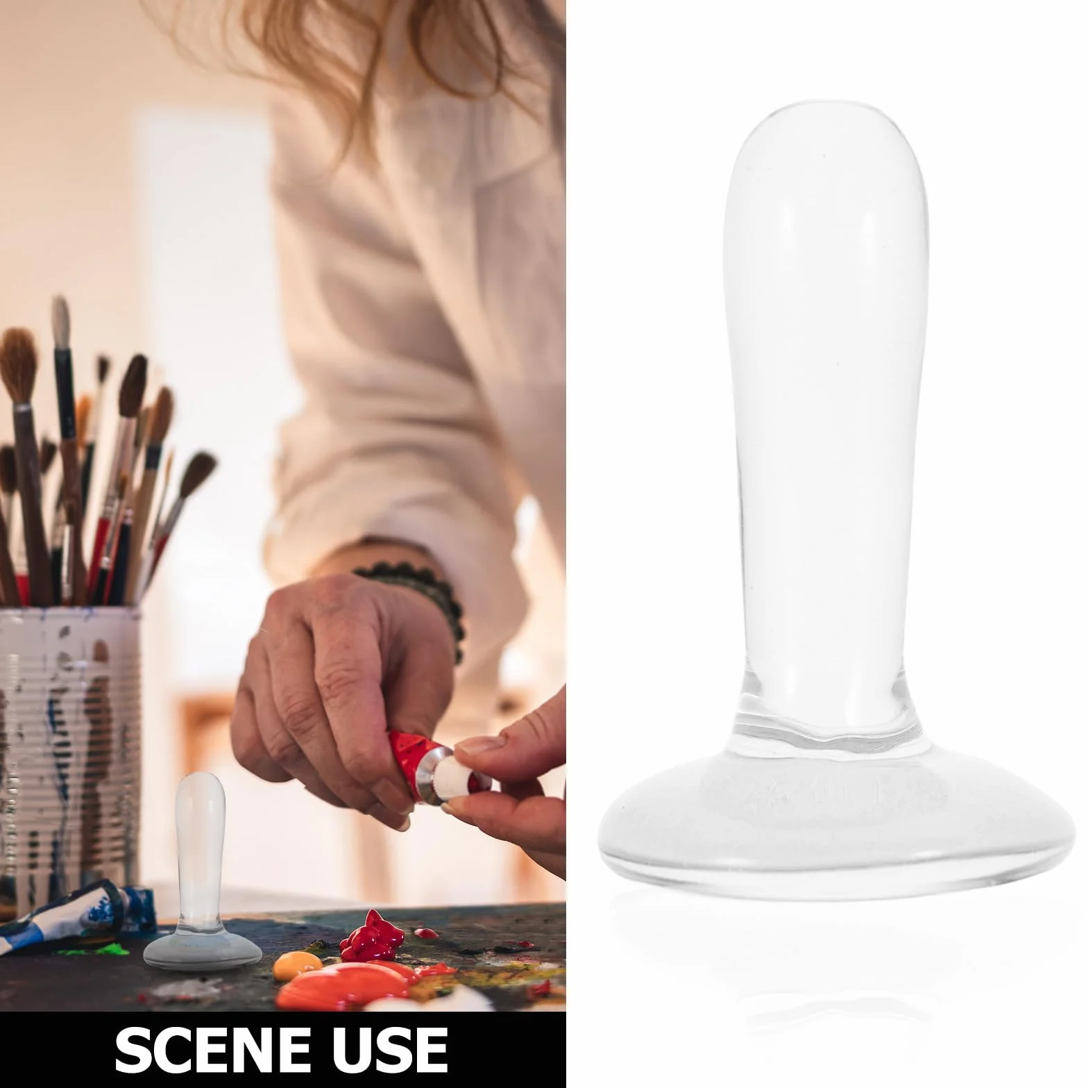 Molinillo de Vidrio Cristal para Pintura Manual Herramienta de Molienda de Pigmentos Fina para Acuarela y Óleo Mortero Artístico Versátil para Artistas y Uso Doméstico