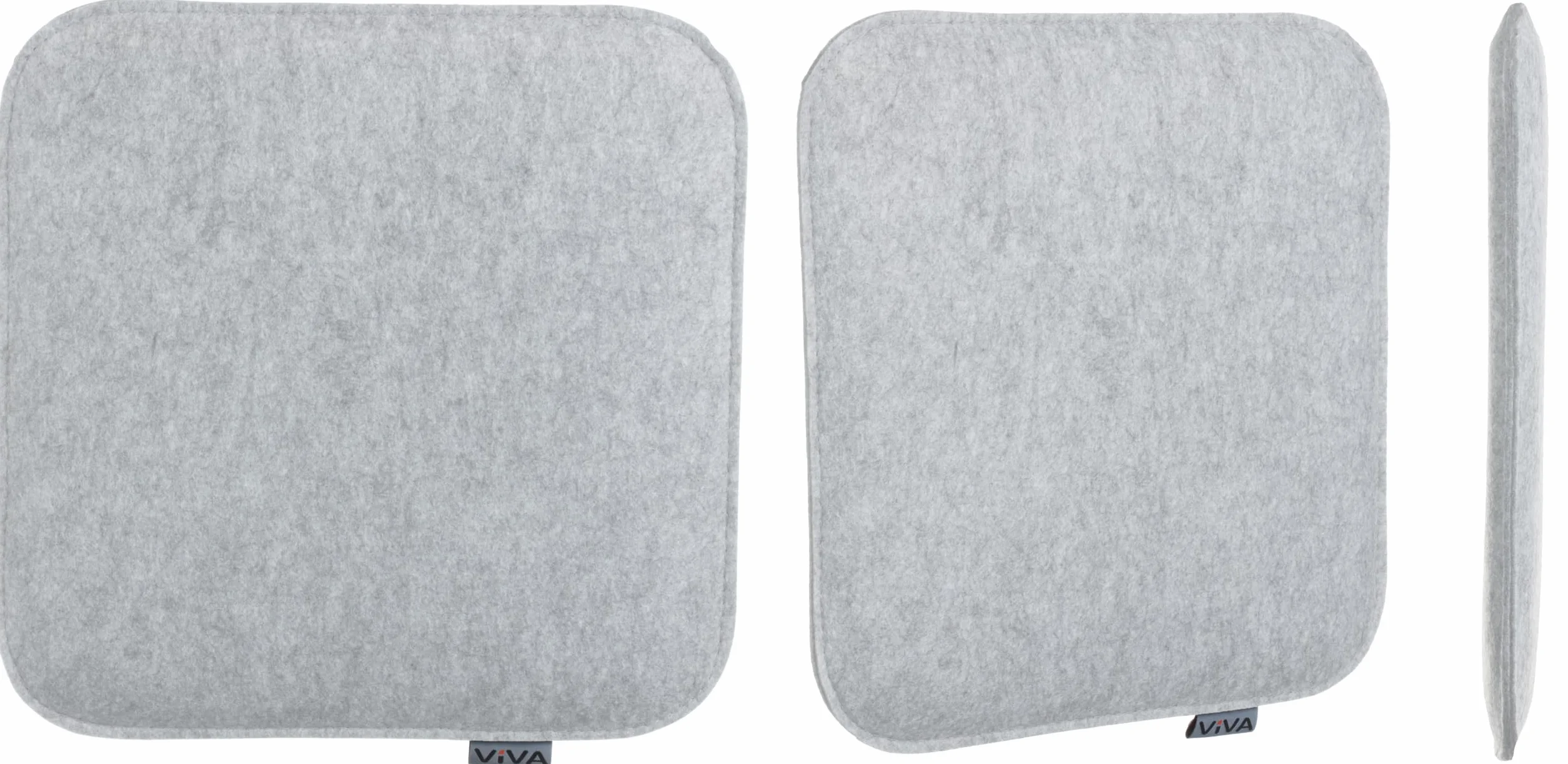 Juego de 6 Cojines de Fieltro para Sillas 35x35x2 cm Gris Claro