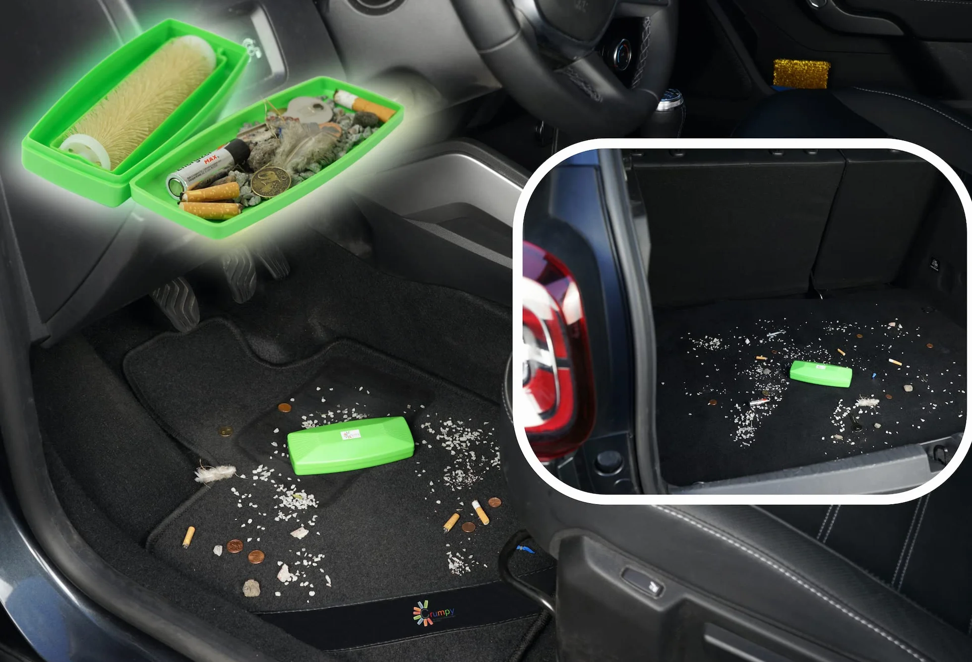 Aspiradora de mano con rodillo de mesa verde para coche caravana hogar