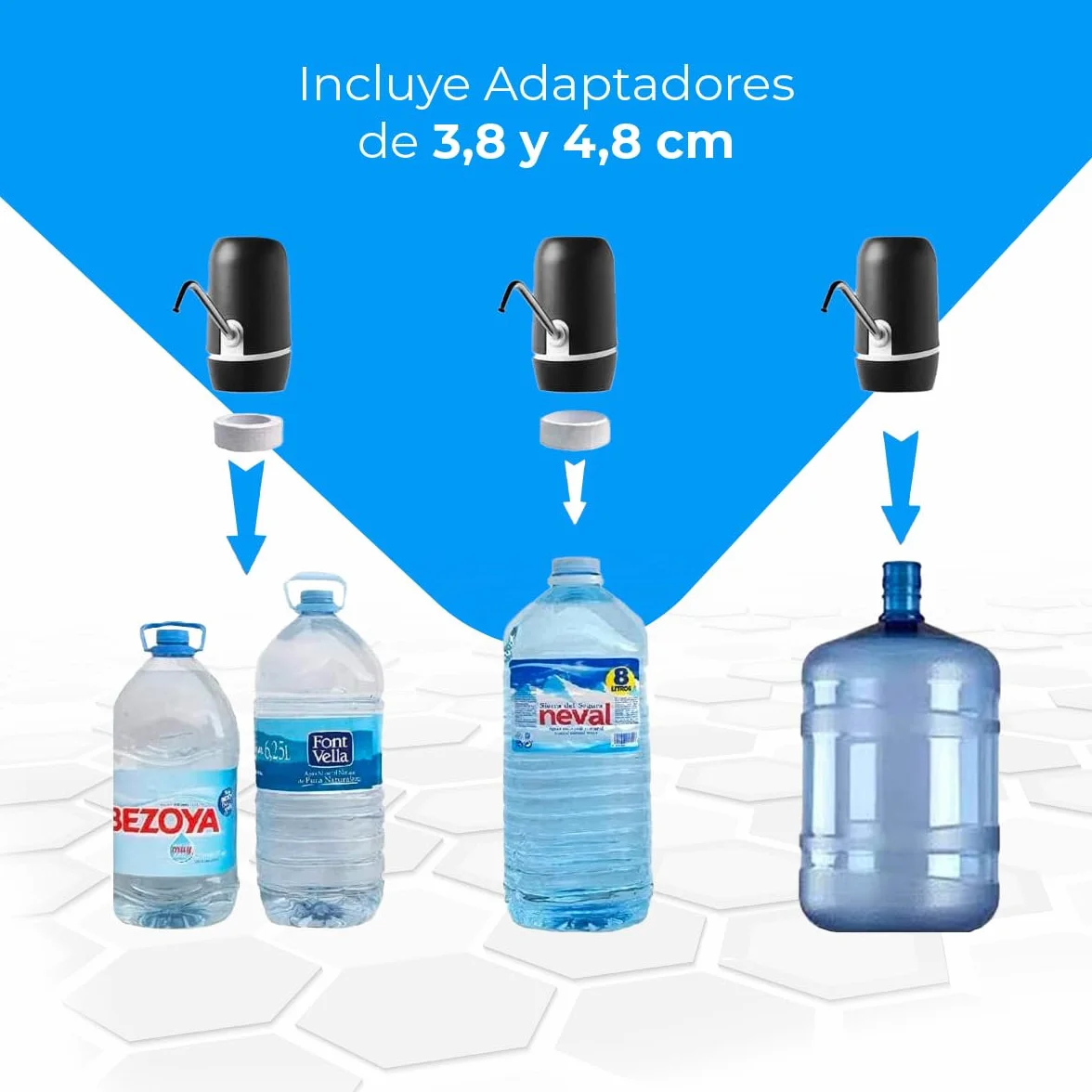 NK Dispensador de Agua Automático Carga USB 1200mAh Acero sin BPA Negro 16cm