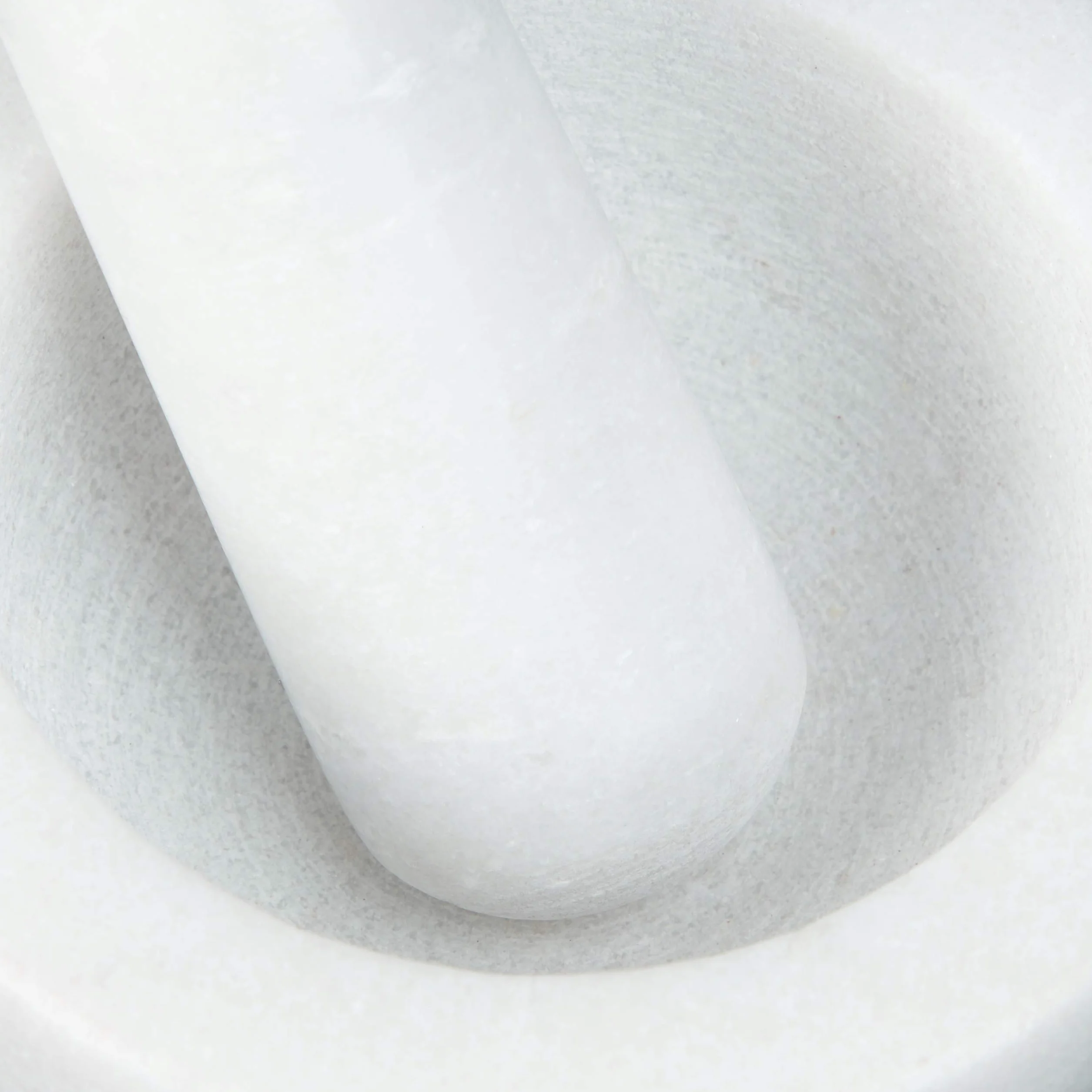 Relaxdays Mortero Mármol con Mano, Resistente, Duradero, Especias, Hierbas, Moledor Piedra Pulida, 10cm Ø, 120ml, Blanco