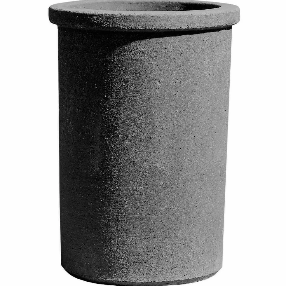 Botellero decorativo de terracota gris lava Glacette Art Design Ø 10 cm H 19 cm