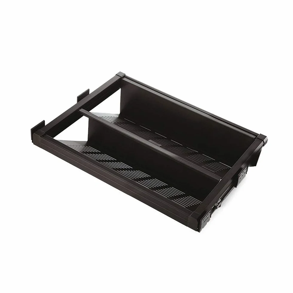 Emuca Accesorio zapatero extraible con cierre suave para armario, ancho regulable 564-594mm, pintado moka
