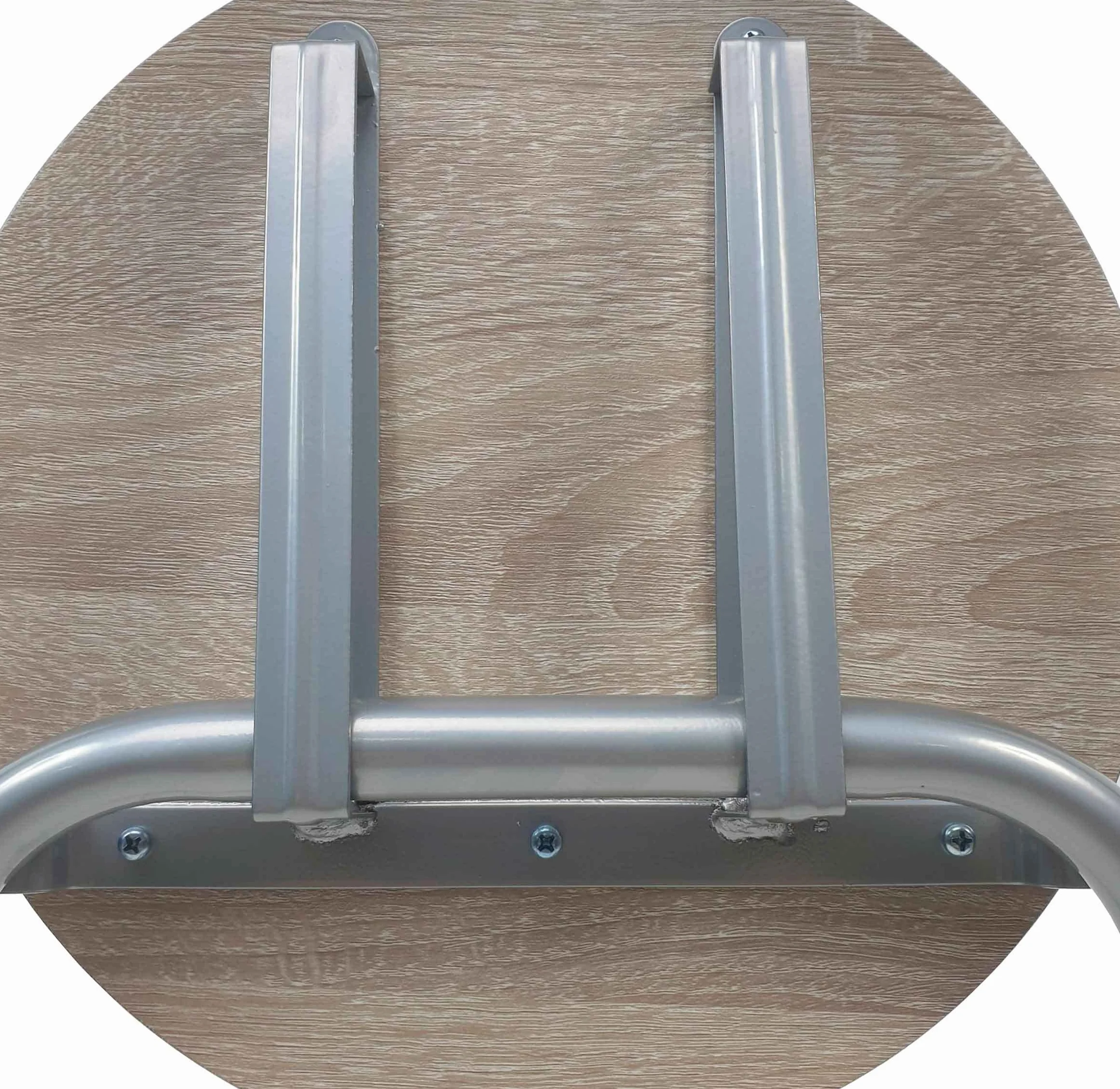 THE SECRET HOME - Pack de 2 Sillas Plegables - Sillas Plegable de Metal y Madera - Decoración para el Hogar - Ideales para Cocina (Alto. 67 cm x Largo. 38 cm - Plateado)