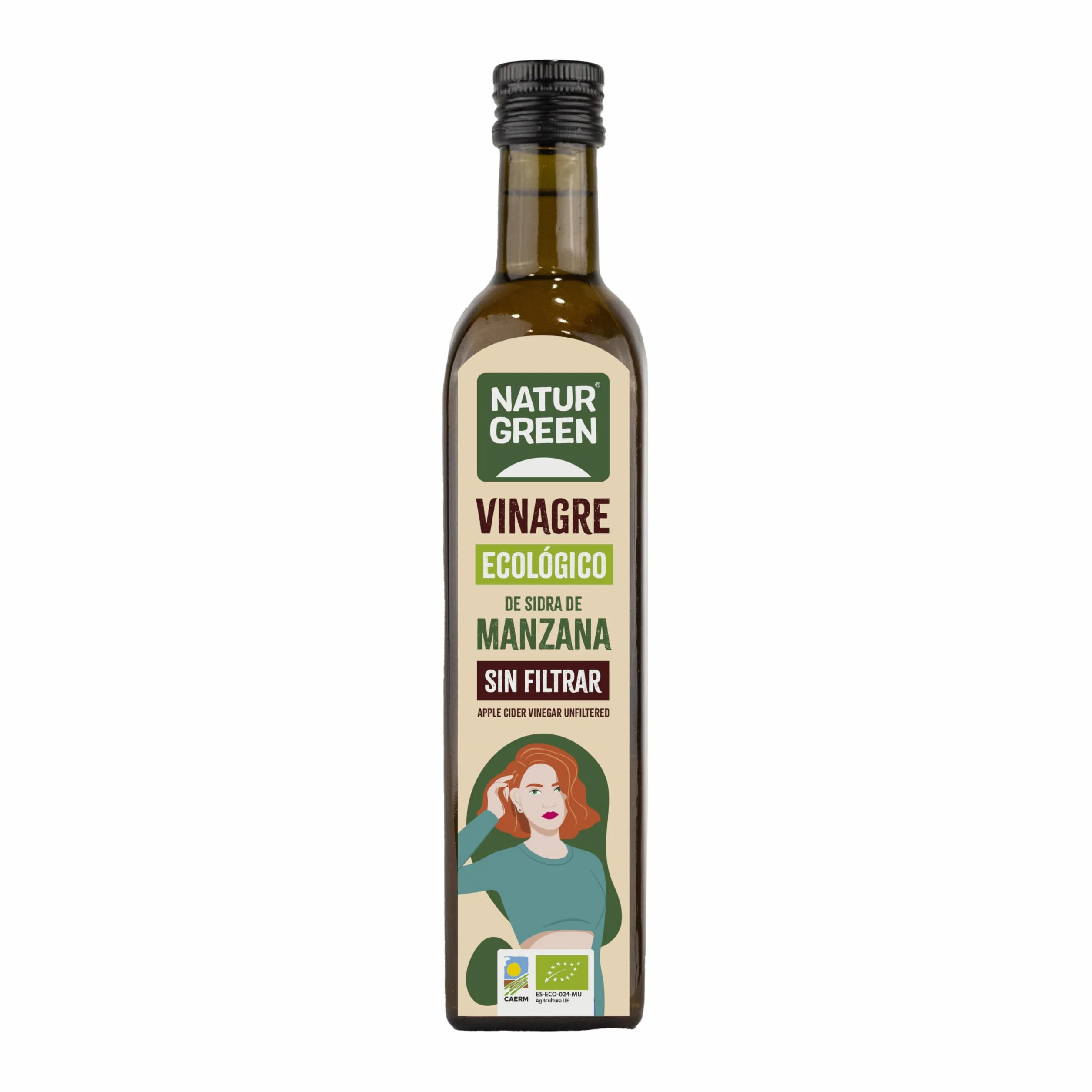 NaturGreen Vinagre de Sidra de Manzana Bio Sin Filtrar Ecológico 6% 500 ml