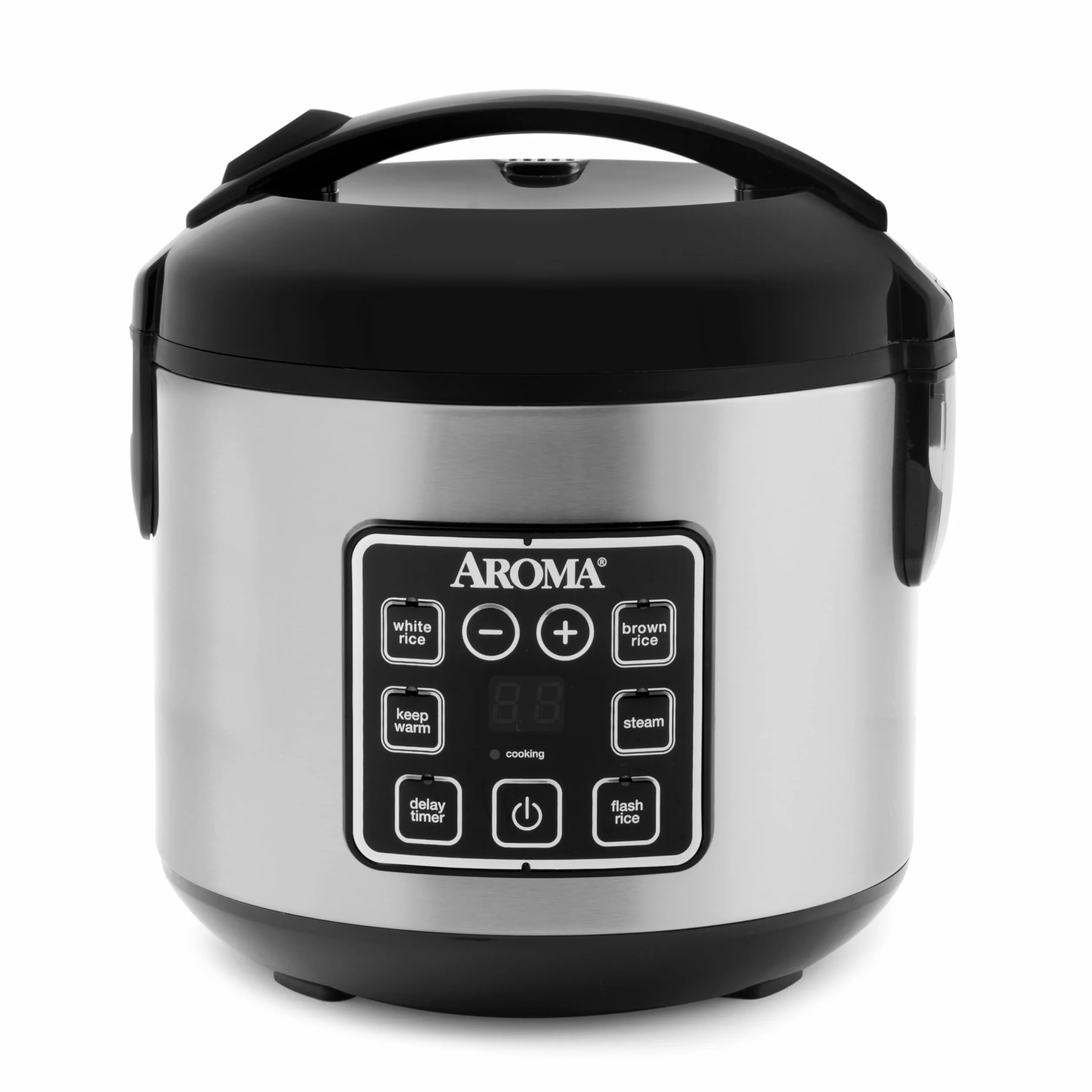 Aroma Cool Touch Digital Multicooker 8 tazas Acero Inoxidable Negro