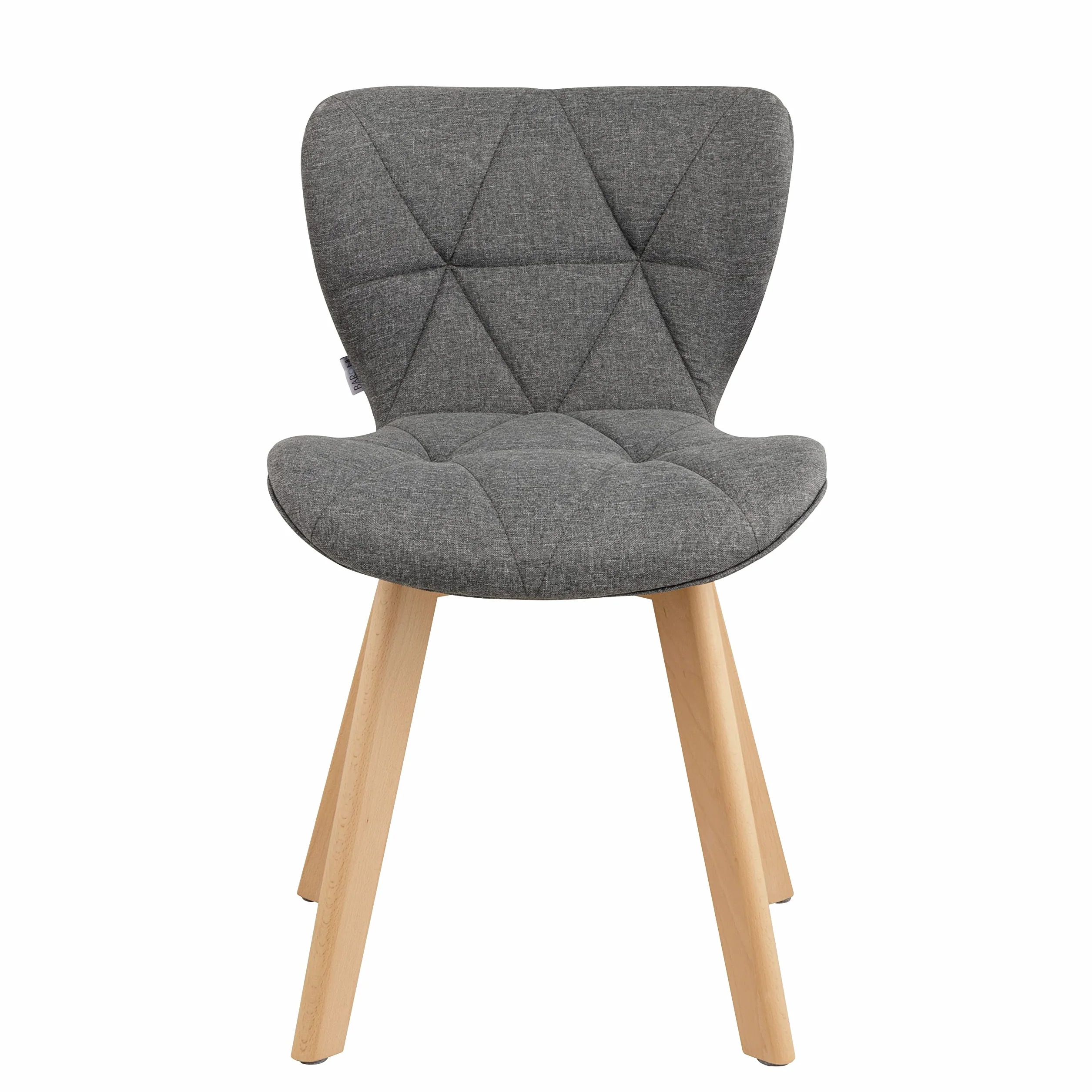 Baroni Home Silla de Comedor u Oficina con Patas de Madera, Silla ergonómica con Respaldo y cojín Acolchado, 42 x 42 x 74 cm (Gris, 2)