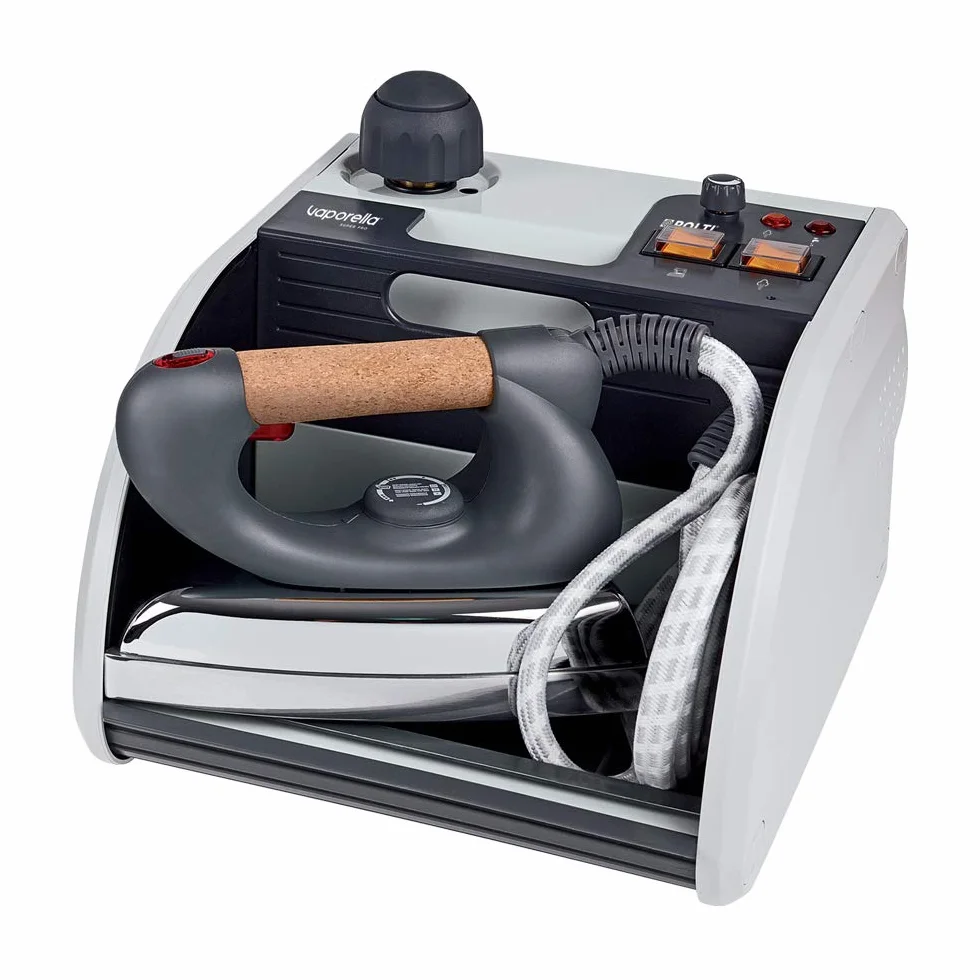 Polti Vaporella Super Pro, Centro de Planchado con Caldera de Alta Presión, Tapón de Seguridad, Potencia 1750 W, Presión de la Caldera 3 Bar, Depósito 1,3 L, Negro y Blanco