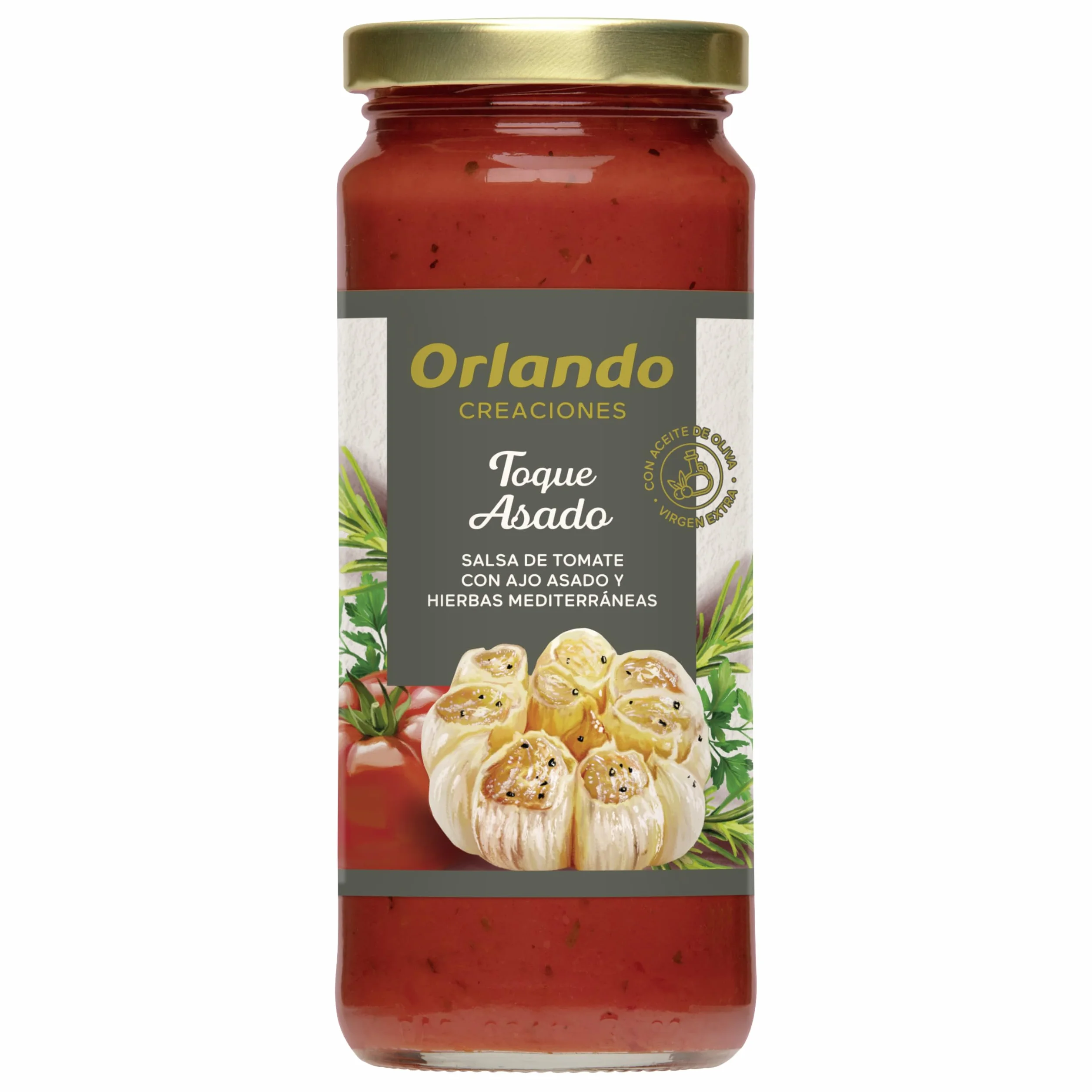 Orlando Tomate Frito Creaciones con Ajo Asado y Hierbas Mediterráneas 340g