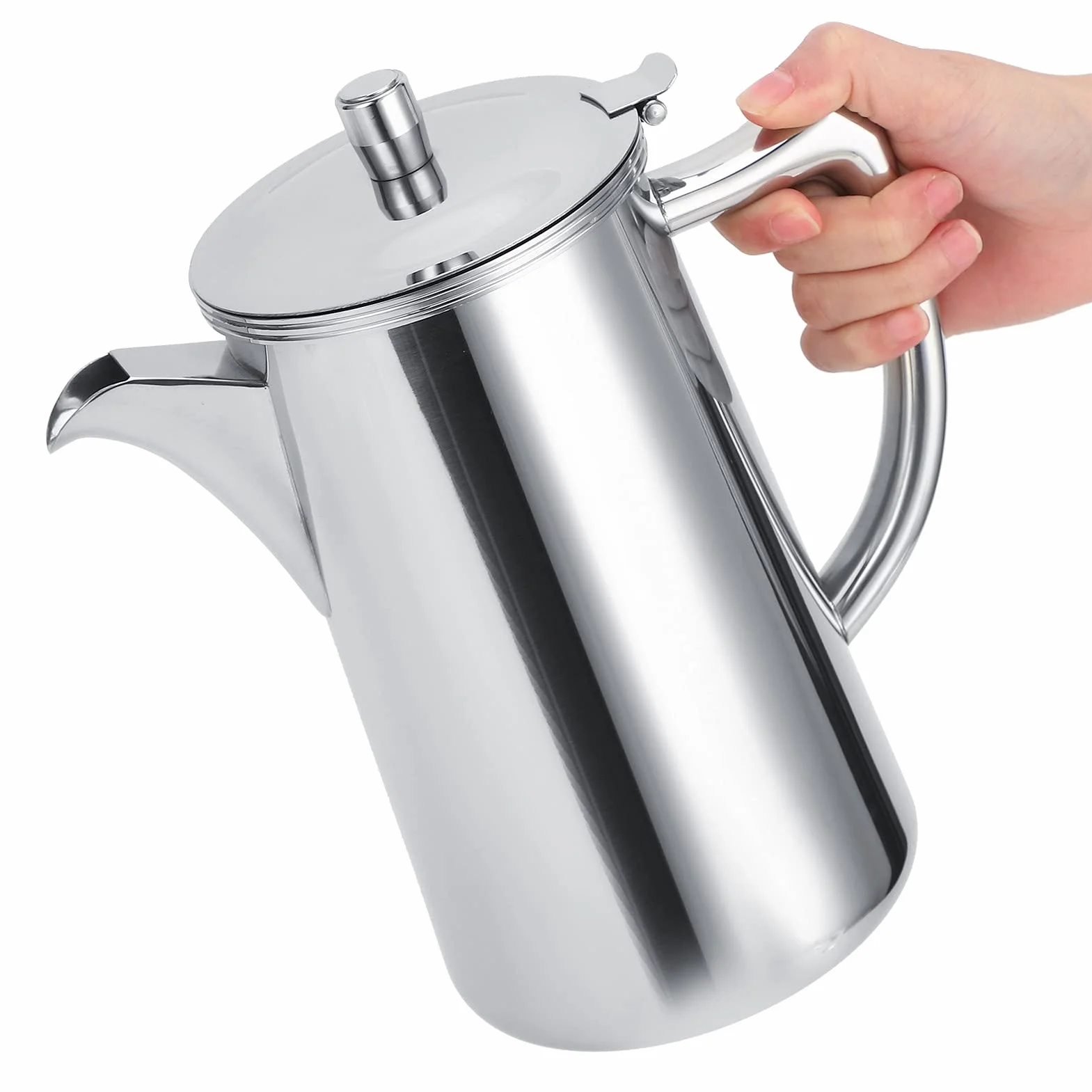 Generic Jarra de Agua, Jarra con de té de Tapa 2l Acero Inoxidable Hervidor de Agua Fría Botella de Multifuncional Tetera de café con para para el Restaurante café Jugo de