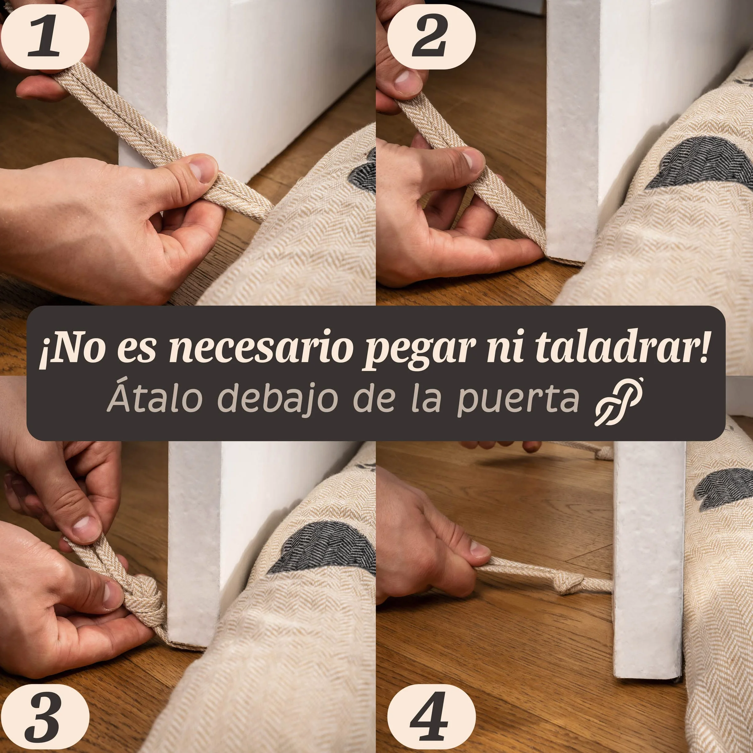 Praknu Burlete Protector contra Frío y Viento 90 cm Lavable Extra Pesado para Puertas y Ventanas Beige