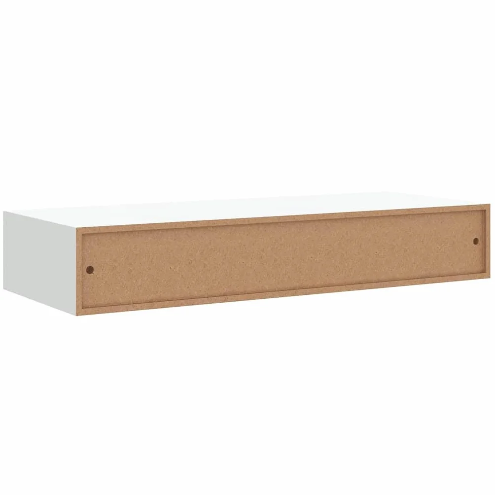 VidaXL Estante Flotante con Cajón MDF Blanco 60x23,5x10 cm