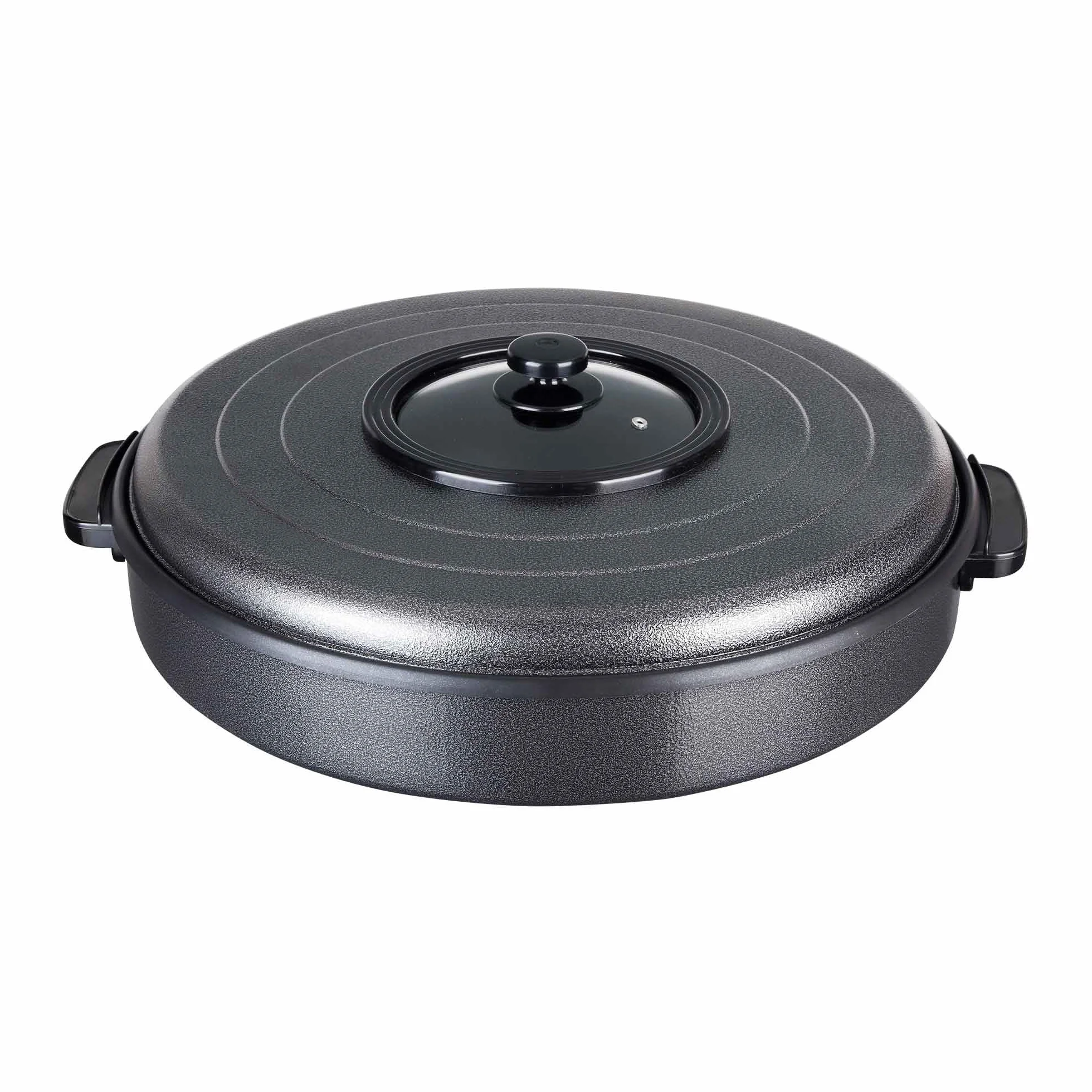 Jata PE550 - Paellera Eléctrica 55 cm con Tapa, Sartén Eléctrica Multifunción Antiadherente, 1900W, Gran Capacidad para Paellas, Guisos, Arroces y Reuniones Familiares
