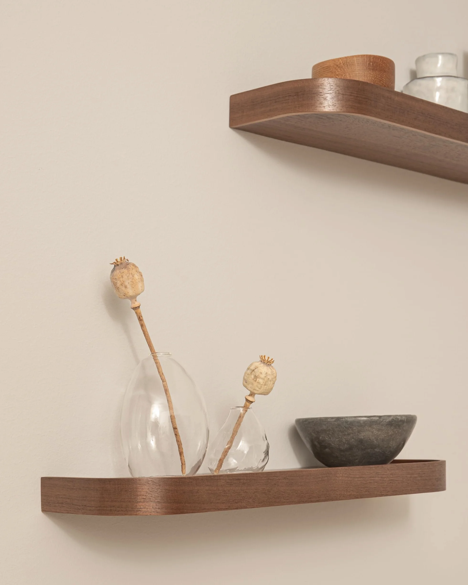 Estantería Pared Toke 3 Baldas Flotantes Chapa Madera Natural Nogal