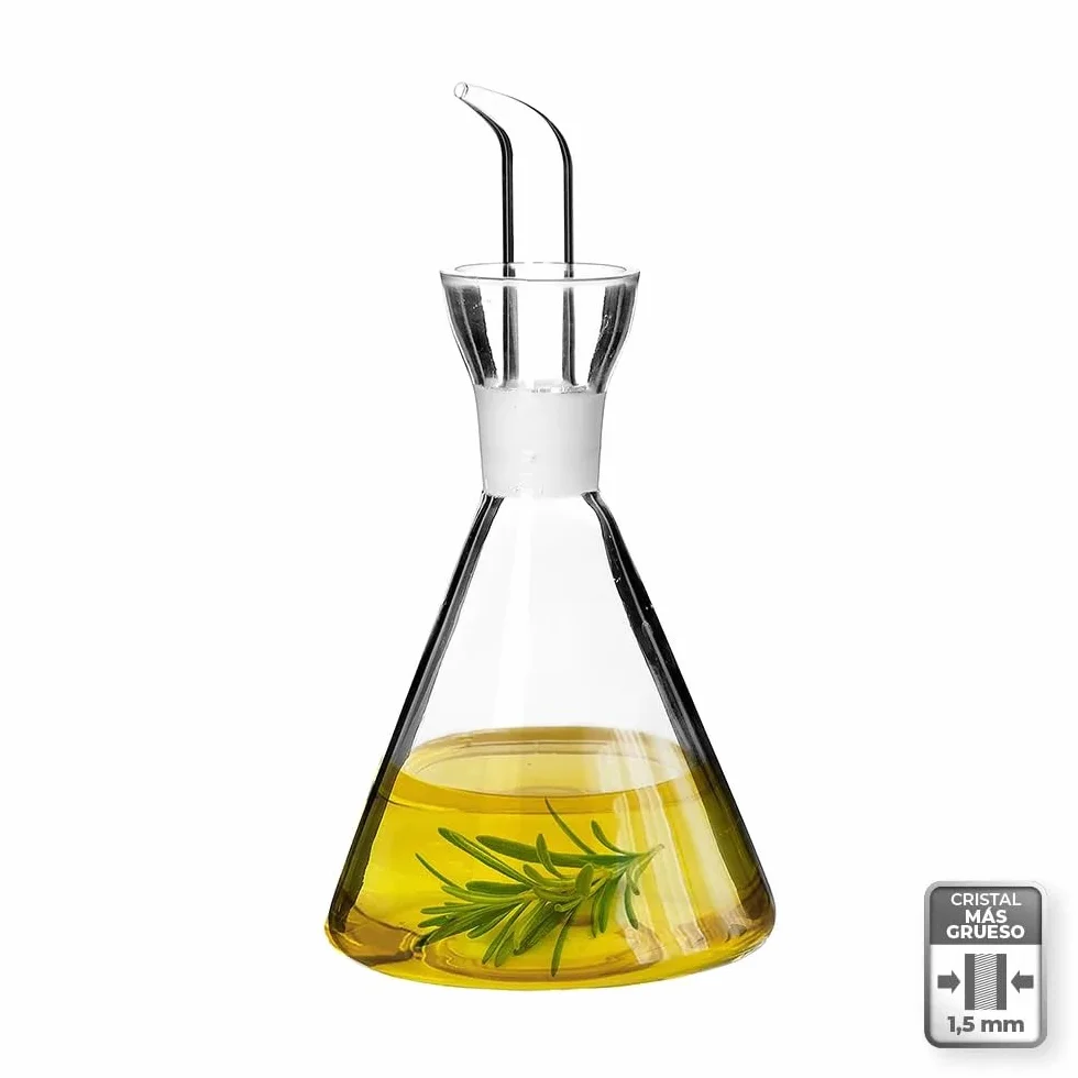 Aceitera Antigoteo de Cristal para Mesa Cocina con Servicio de 125 CC, 250 CC, 500 CC, 750 CC, 1000 CC a Escoger (250 ml)