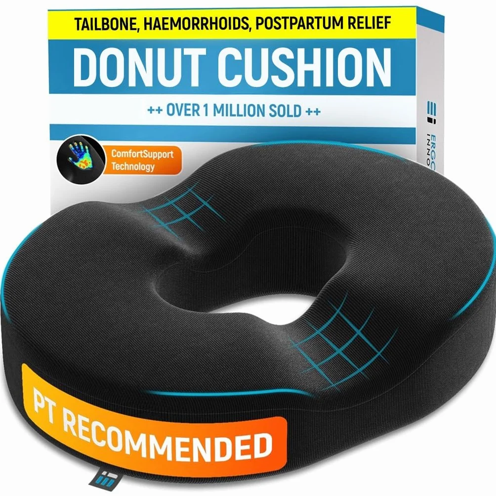Ergonomic Innovations Cóccix Donut Almohada cojín para hemorroides - sentada de firmeza