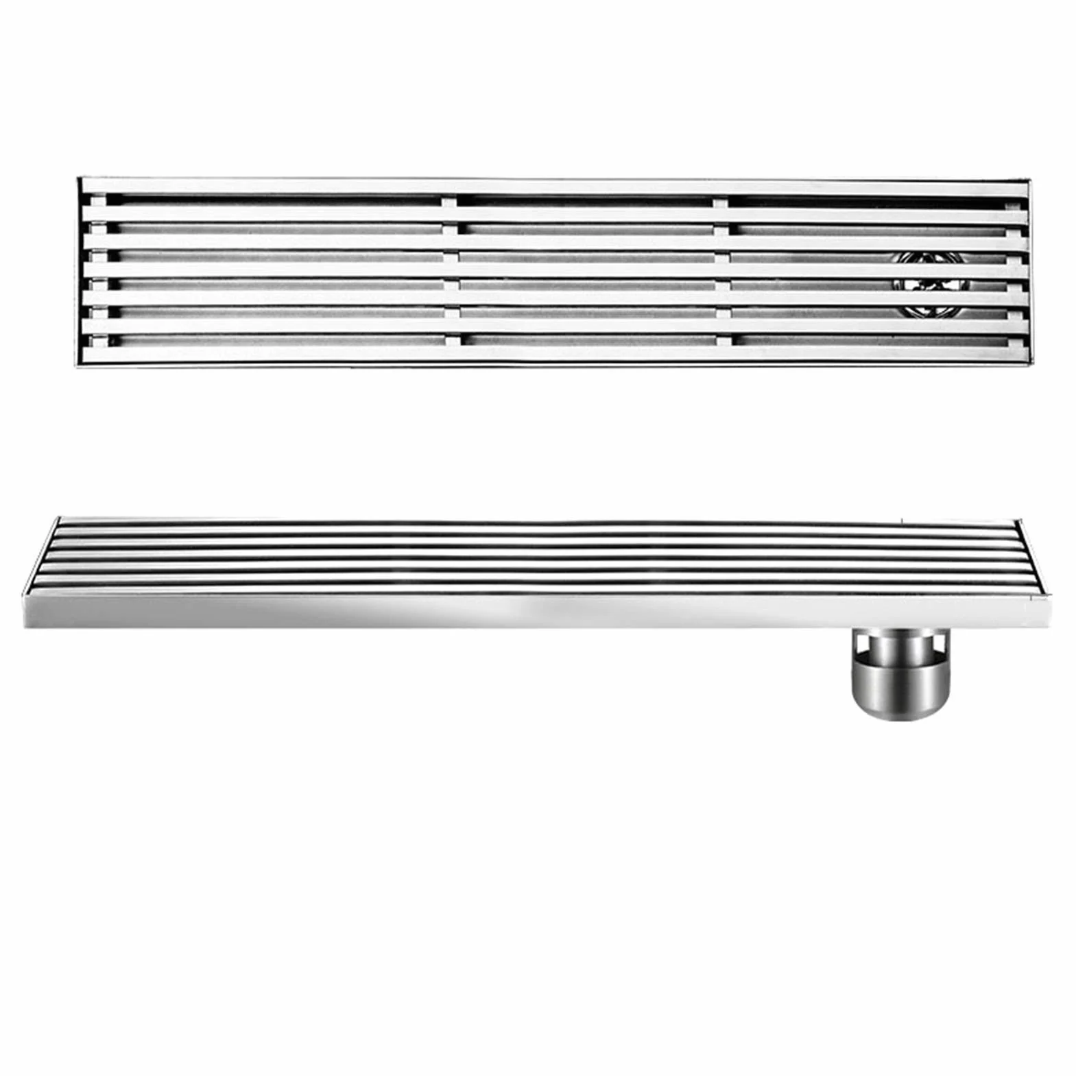 Desagüe de Ducha Lineal Canaleta de Ducha de Acero Inoxidable Drenaje Rectangular con Cubierta Extraíble y Canal Lineal de Drenaje Rápido para Cocina, Baño, Ducha, Garaje y Sótano