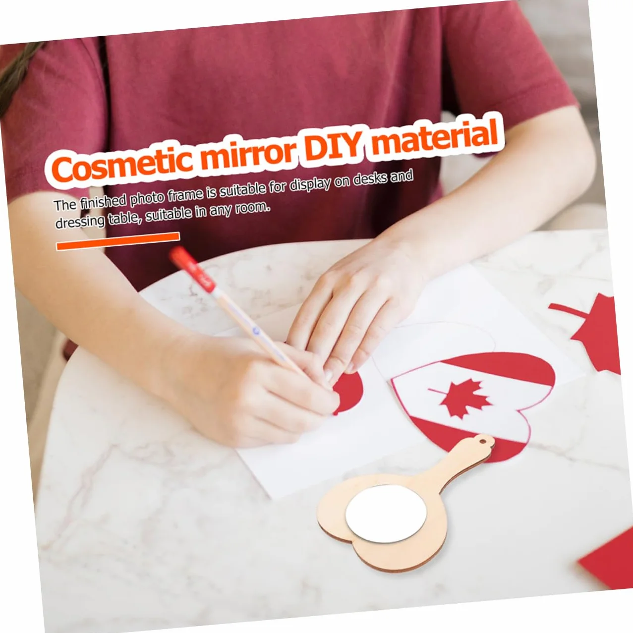 BESTonZON 8 Espejos de Madera en Forma de Niños, Mini Espejo sin Terminar para DIY, Material Madera y Vidrio, Adecuado para Mesa de Tocador y Manualidades