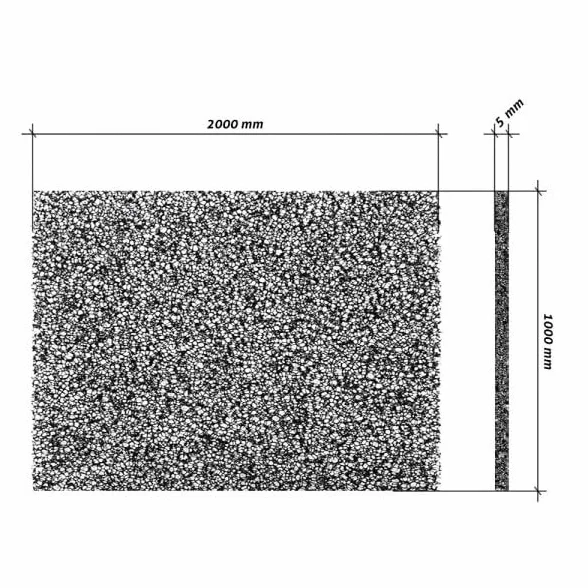 Pack 6 planchas de espuma filtrante poliuretano 2x1m grosor 5mm