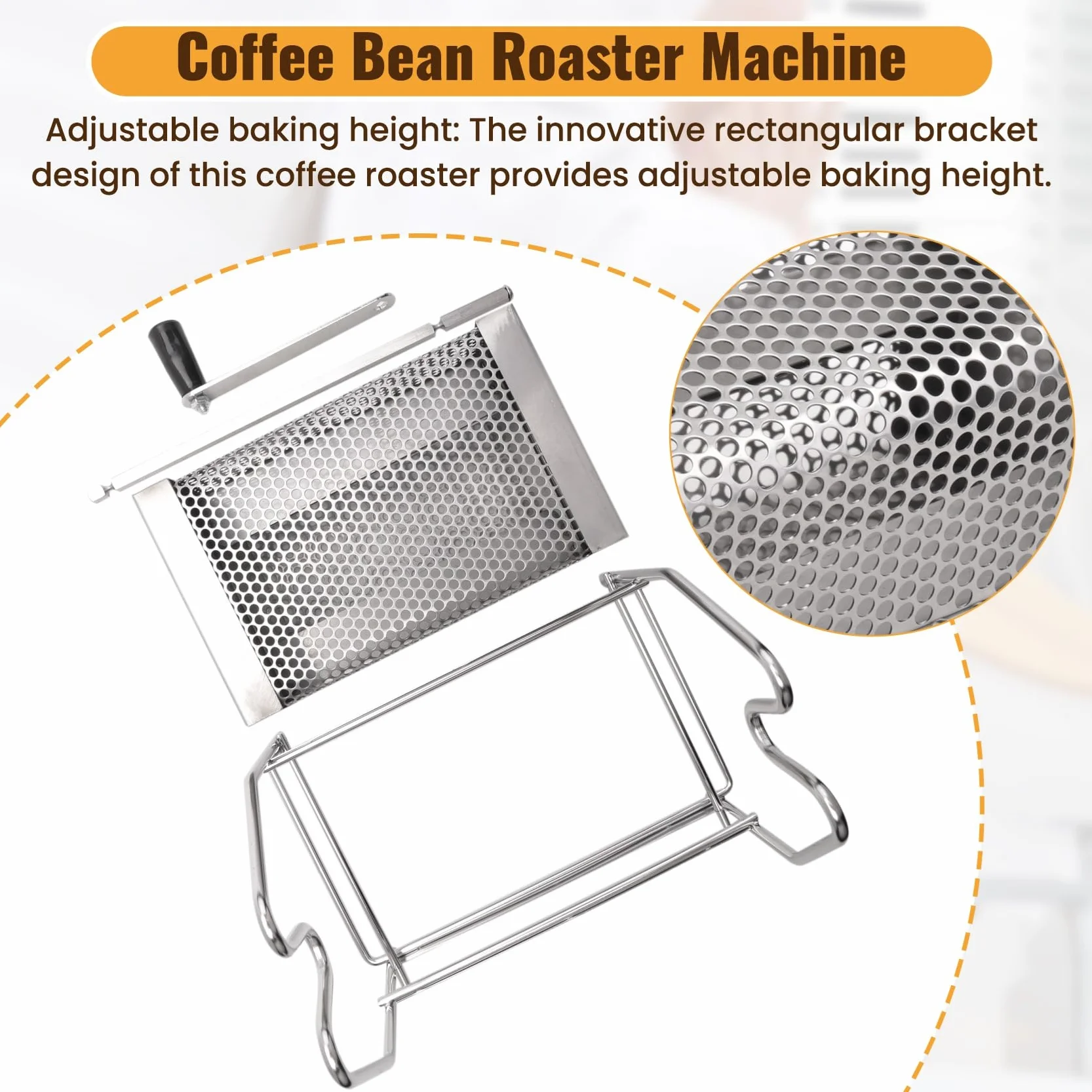 Tostador de café de acero inoxidable tipo tambor para granos, frutos secos