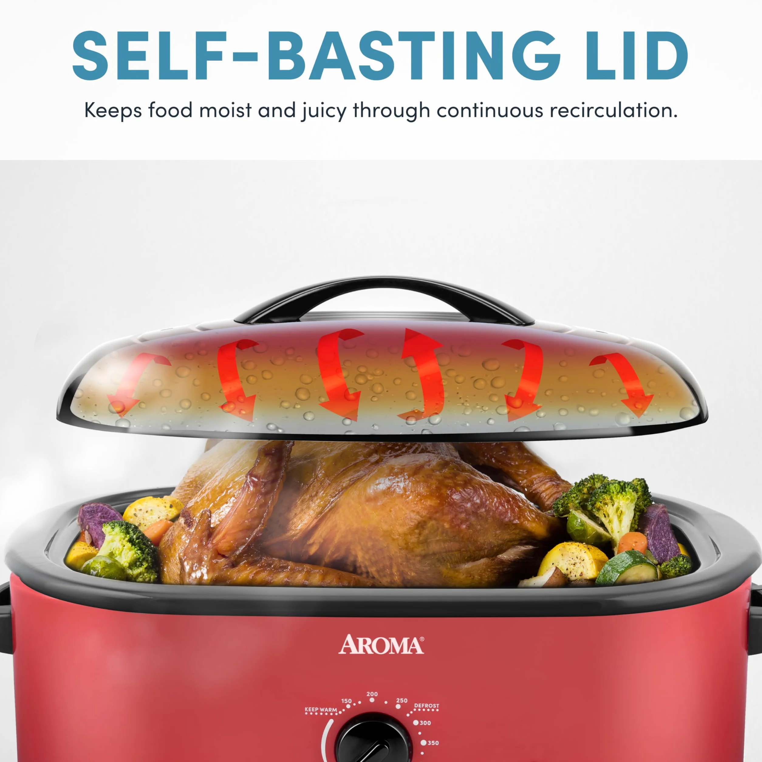 AROMA Horno tostador de 18 cuartos rojo