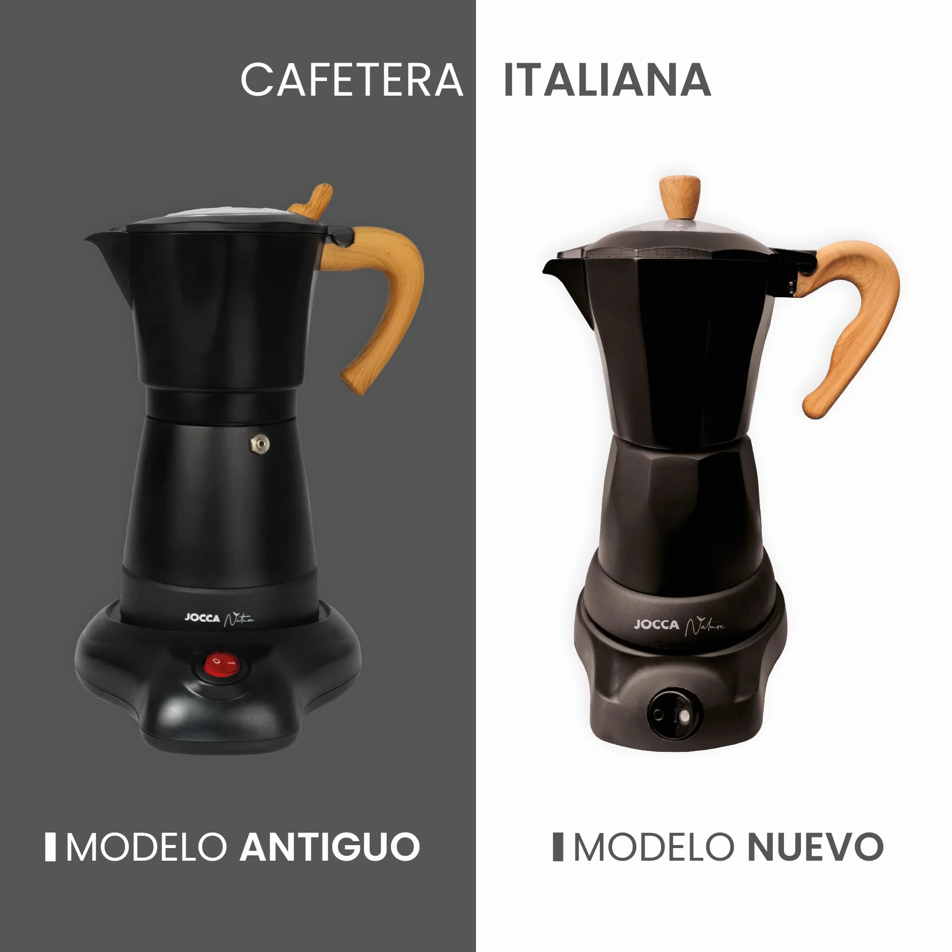 Jocca Cafetera Italiana Eléctrica de Aluminio 6 Tazas Máquina de Café Estilo Moka