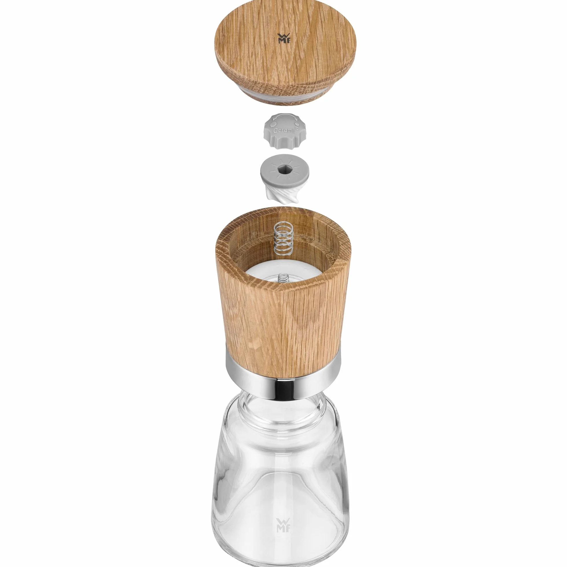 WMF Ceramill Natura Juego 2 Molinillos Sal Pimienta Madera 13,8 cm Ø 6 cm Cerámica
