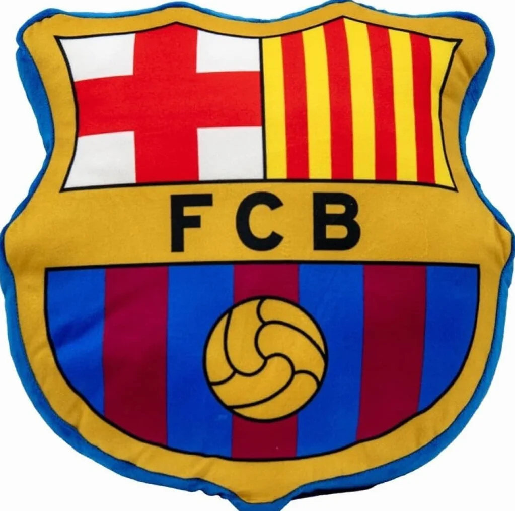 FC Barcelona Cojín 35x35 cm de Terciopelo Suave con Relleno de Fibra Hueca Siliconada – Decorativo, Cómodo y Resistente para Sofá o Cama