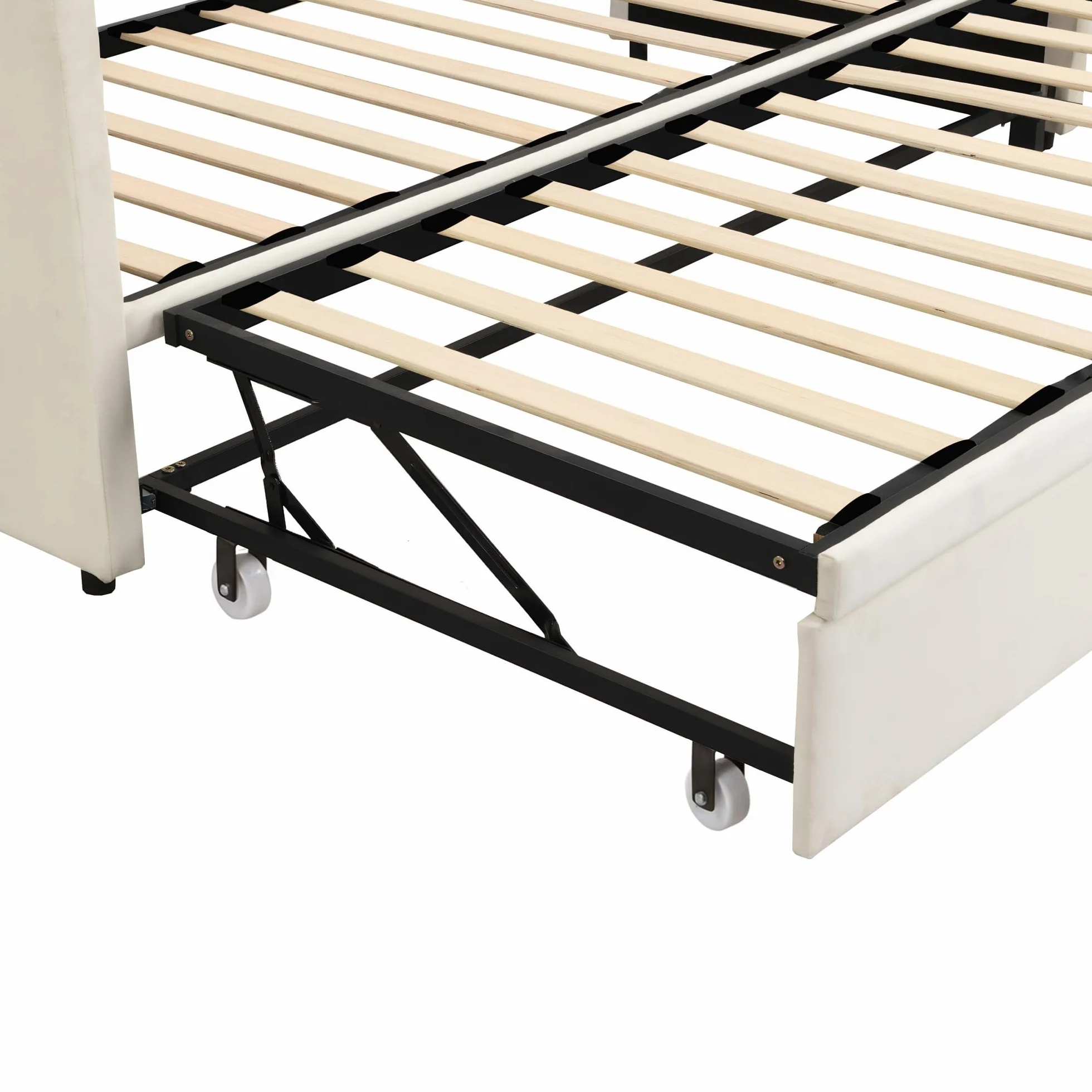 Sofá Cama de Matrimonio,Sofá Cama Extensible 90/180x200cm Sofa Cama Nido Doble Sofa Cama de 2 Plazas Camas de Día Extensible Sofas Camas Multifuncional,Sin Colchón (Beige, 90/180x200cm)